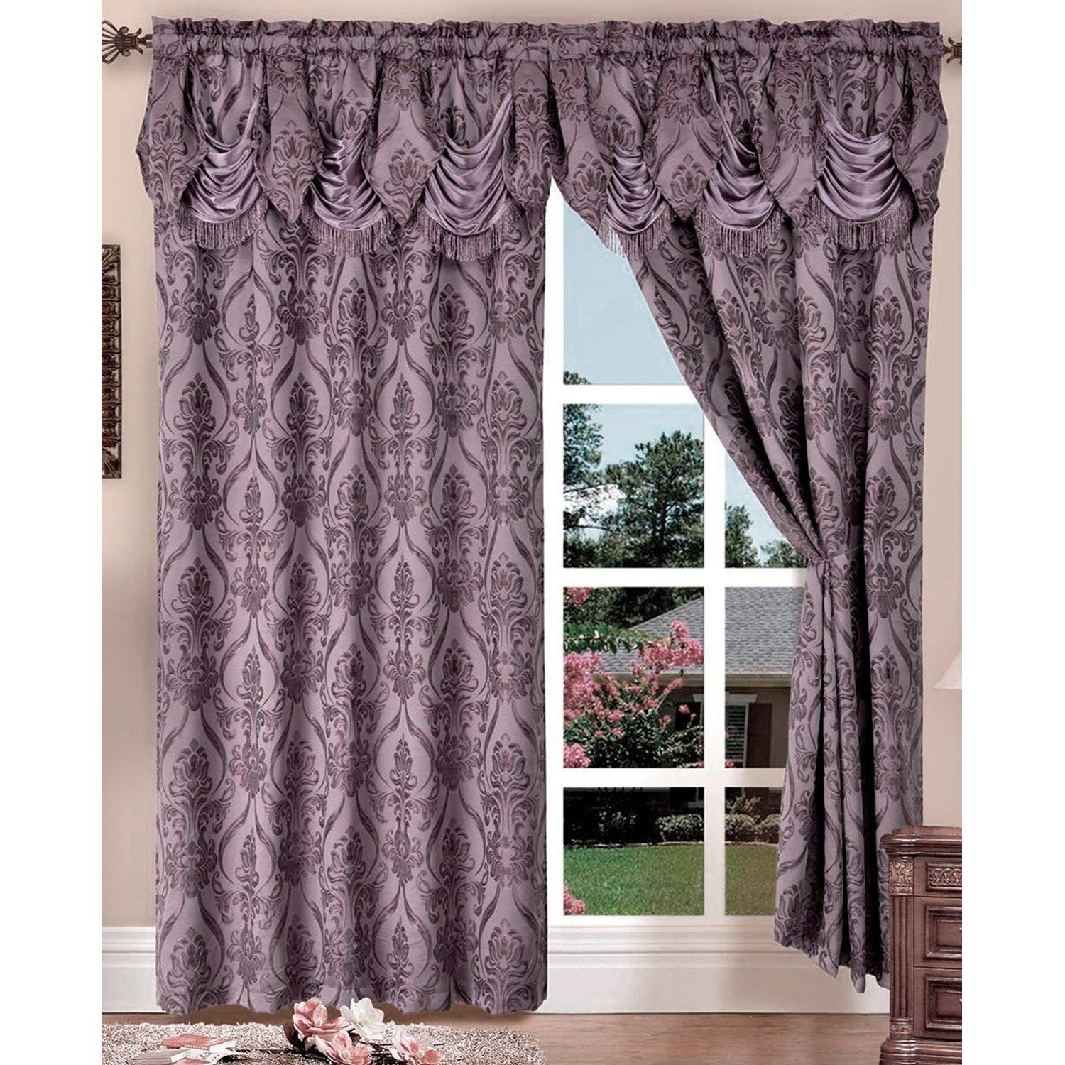 Elegant Comfort Penelopie Jacquard Look Curtain Panel Set