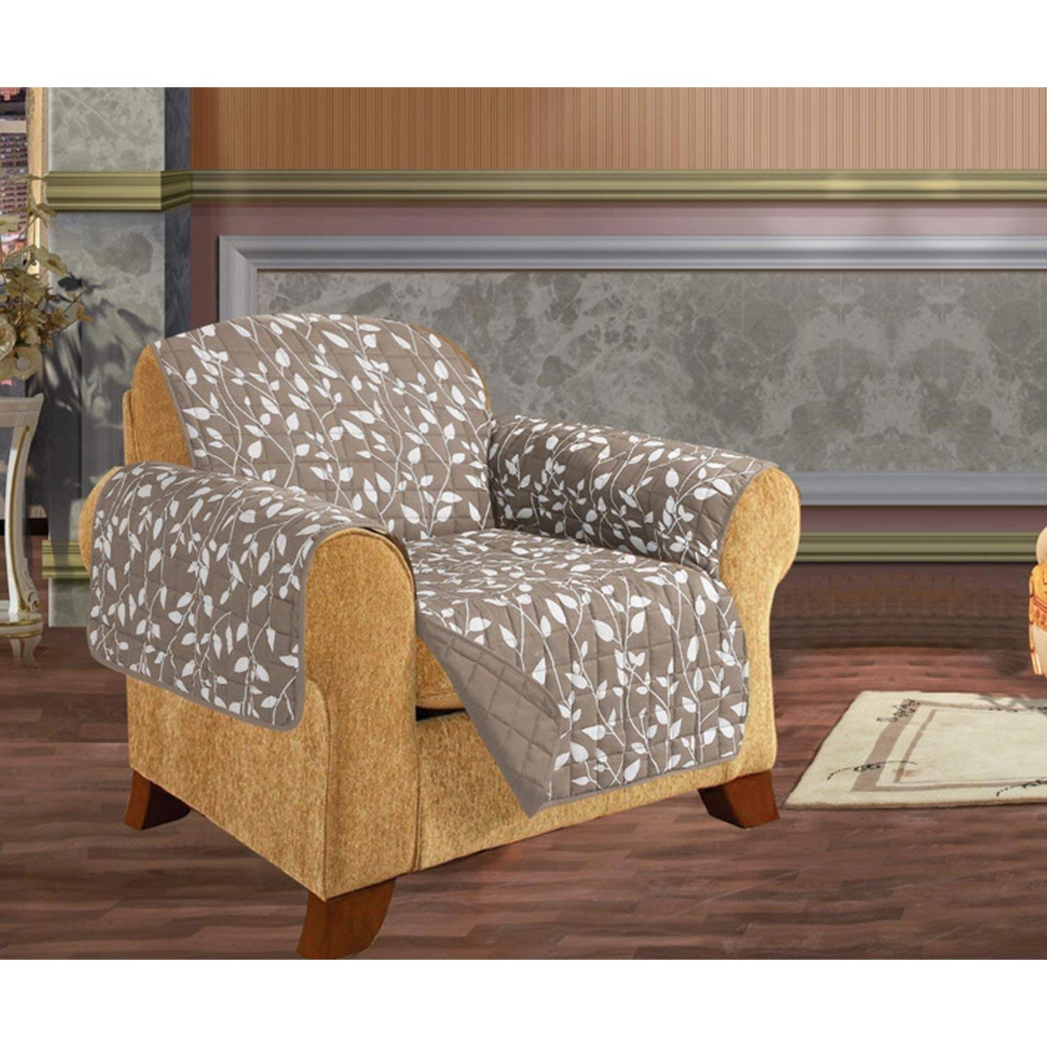 Leaf Design Elegant Comfort Quilted Reversible Furniture Protector