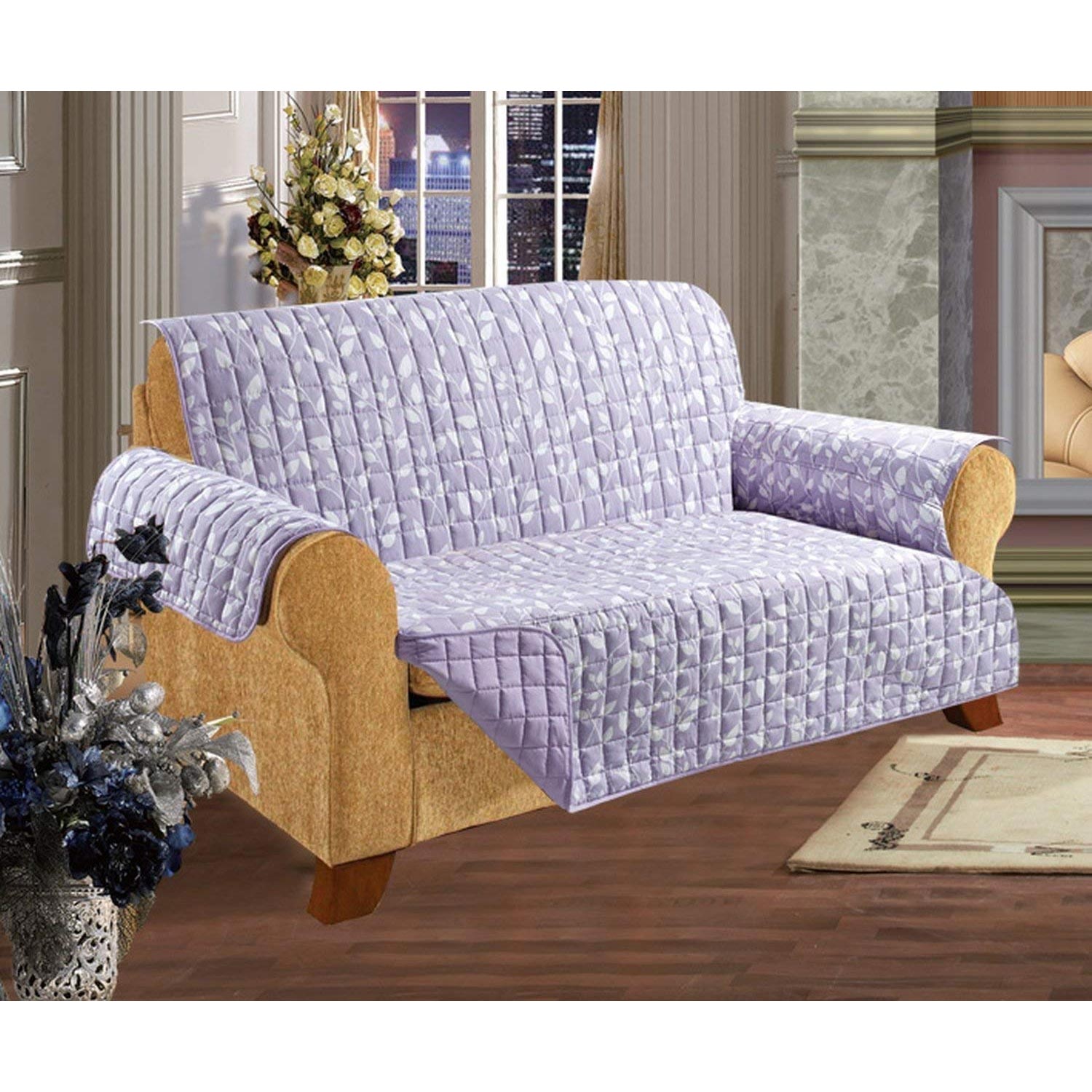 Leaf Design Elegant Comfort Quilted Reversible Furniture Protector