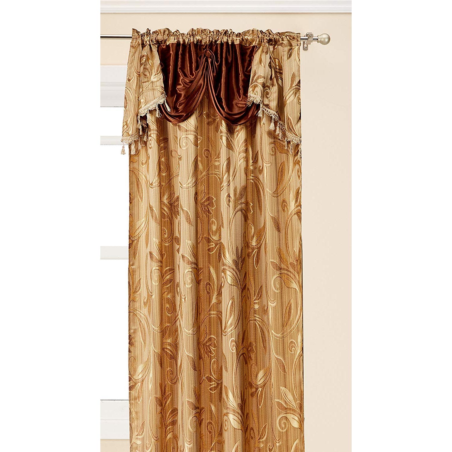 Elegance Linen Luxury Jacquard Curtain Panel Set (Set of 2)