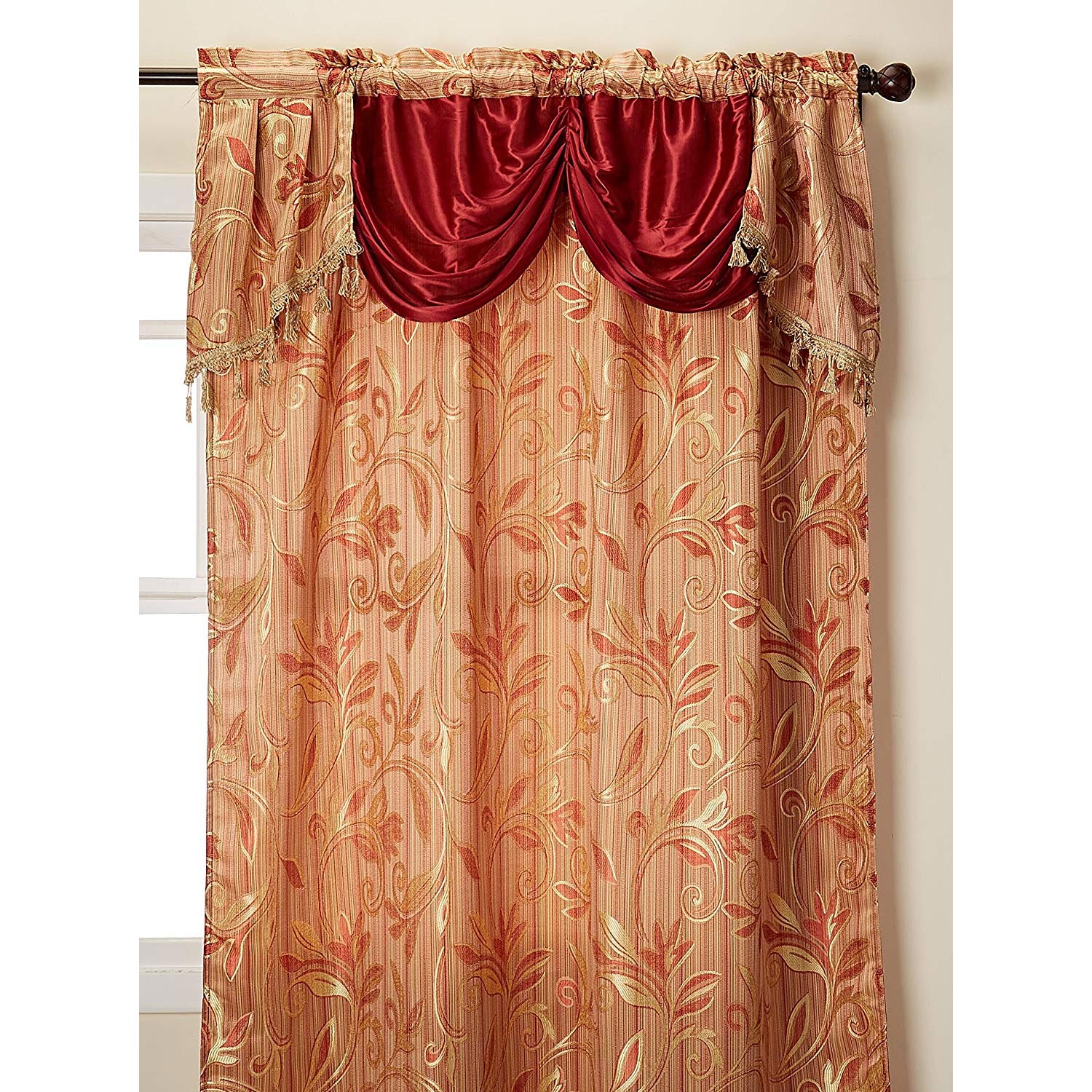 Elegance Linen Luxury Jacquard Curtain Panel Set (Set of 2)