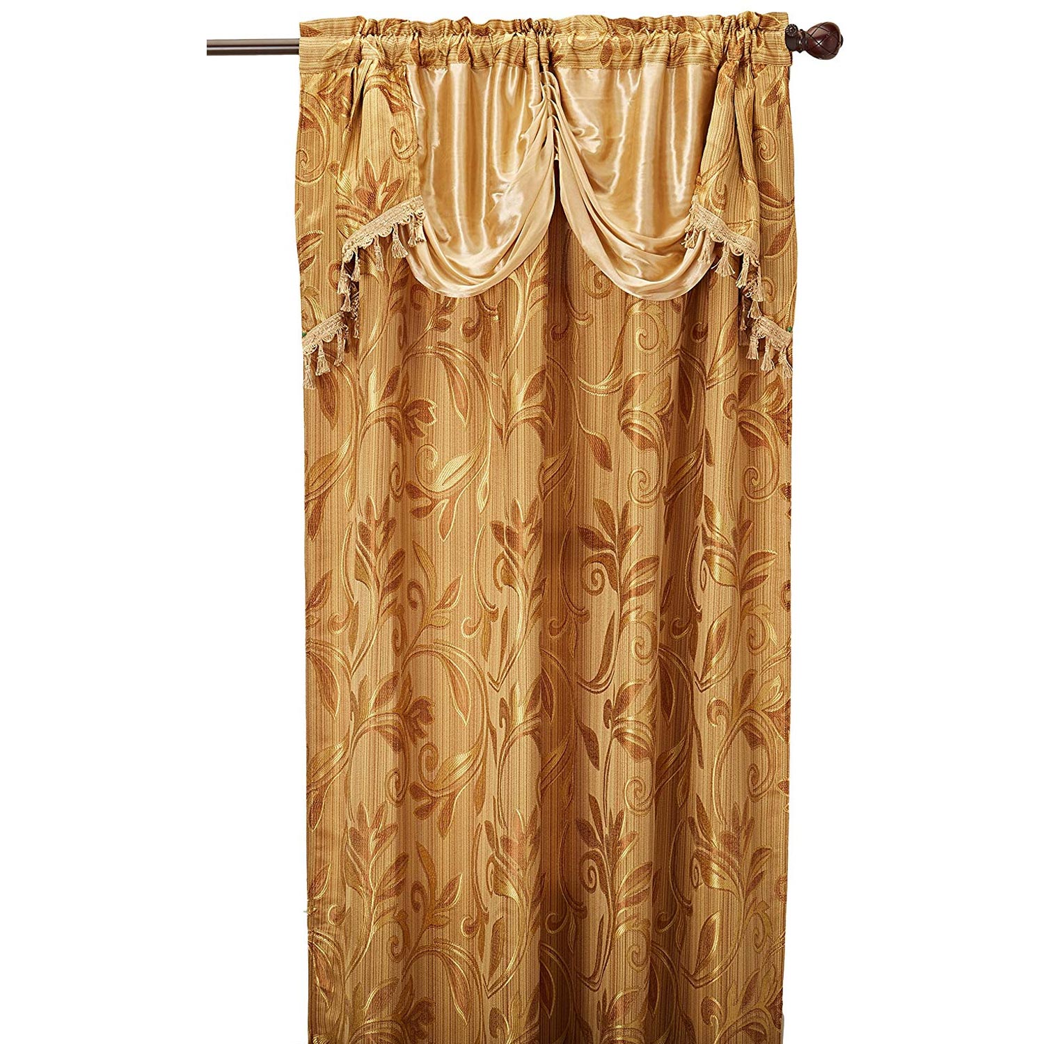 Elegance Linen Luxury Jacquard Curtain Panel Set (Set of 2)