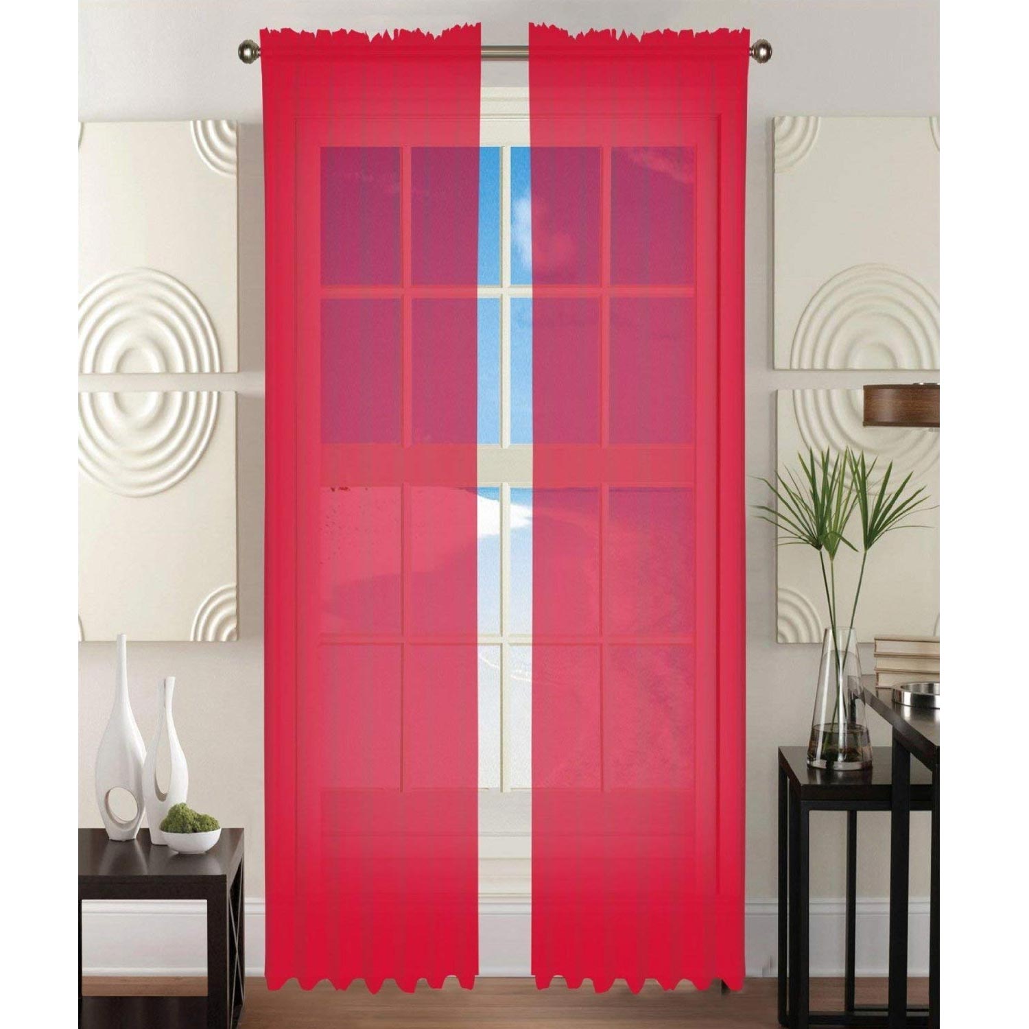 2-Piece SHEER Window CURTAIN/PANEL with 2" ROD POCKET