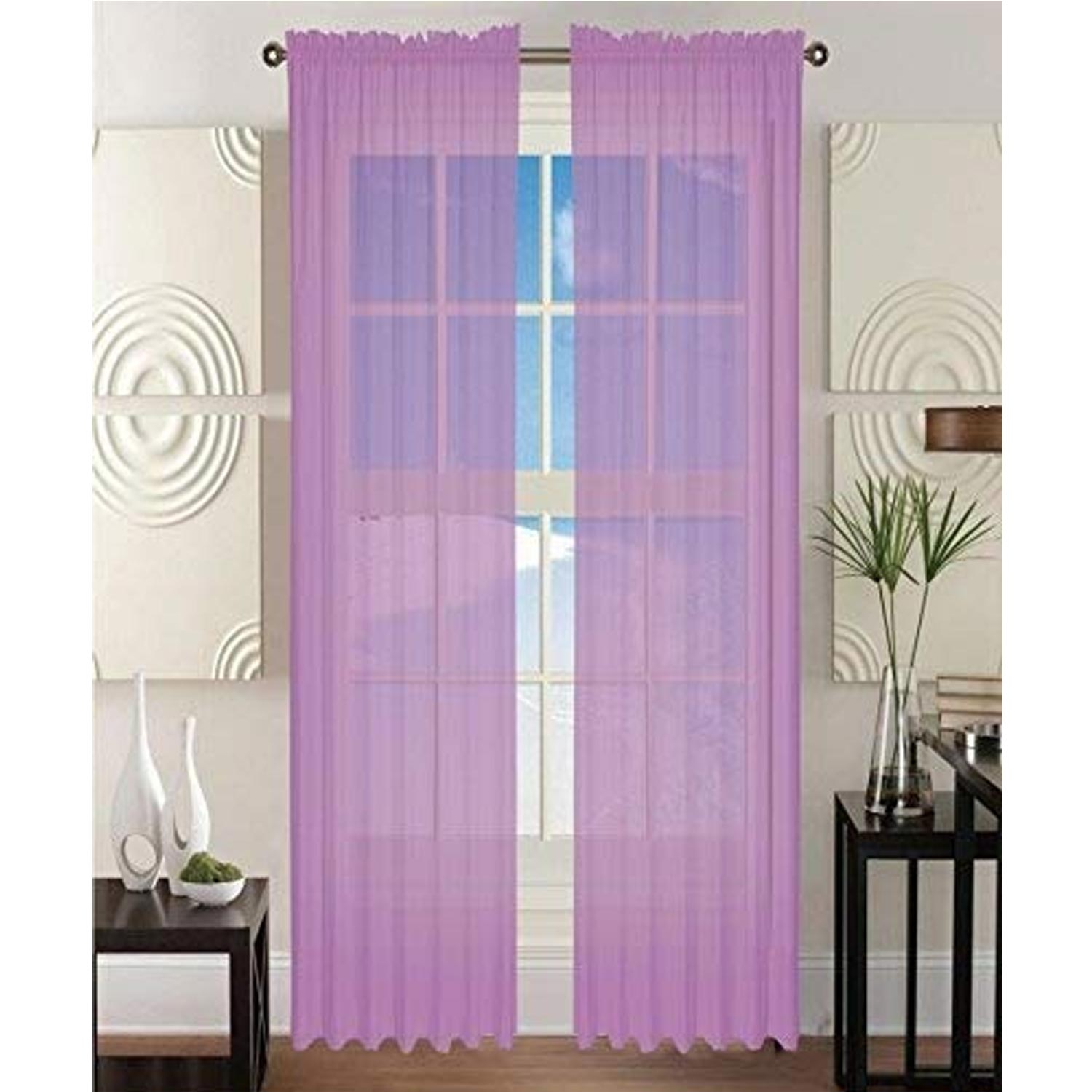 2-Piece SHEER Window CURTAIN/PANEL with 2" ROD POCKET