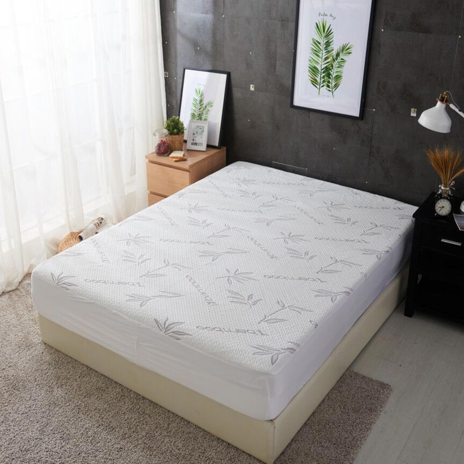 Bamboo Blend Waterproof Soft Hypoallergenic Matress Protector Vinyl Free