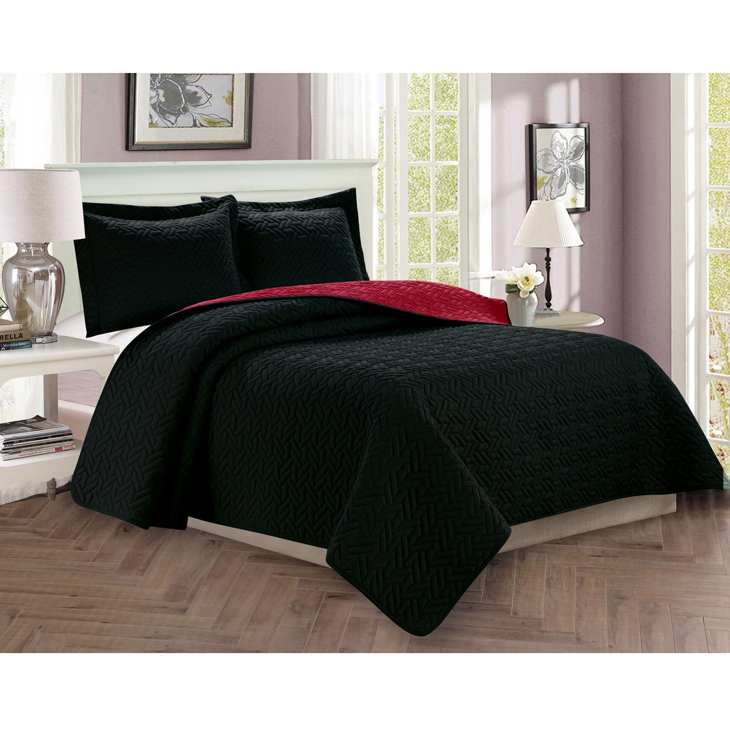 Luxury 3-Piece Bedspread Coverlet Majestic Design Quilted Set