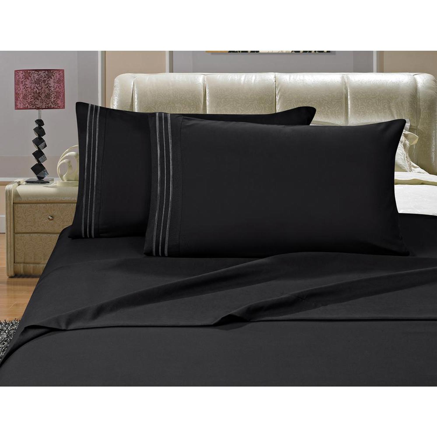 Elegant Comfort 1500 Thread Count 4 pcs Bed Sheet Set, Deep Pocket Up to 16" 