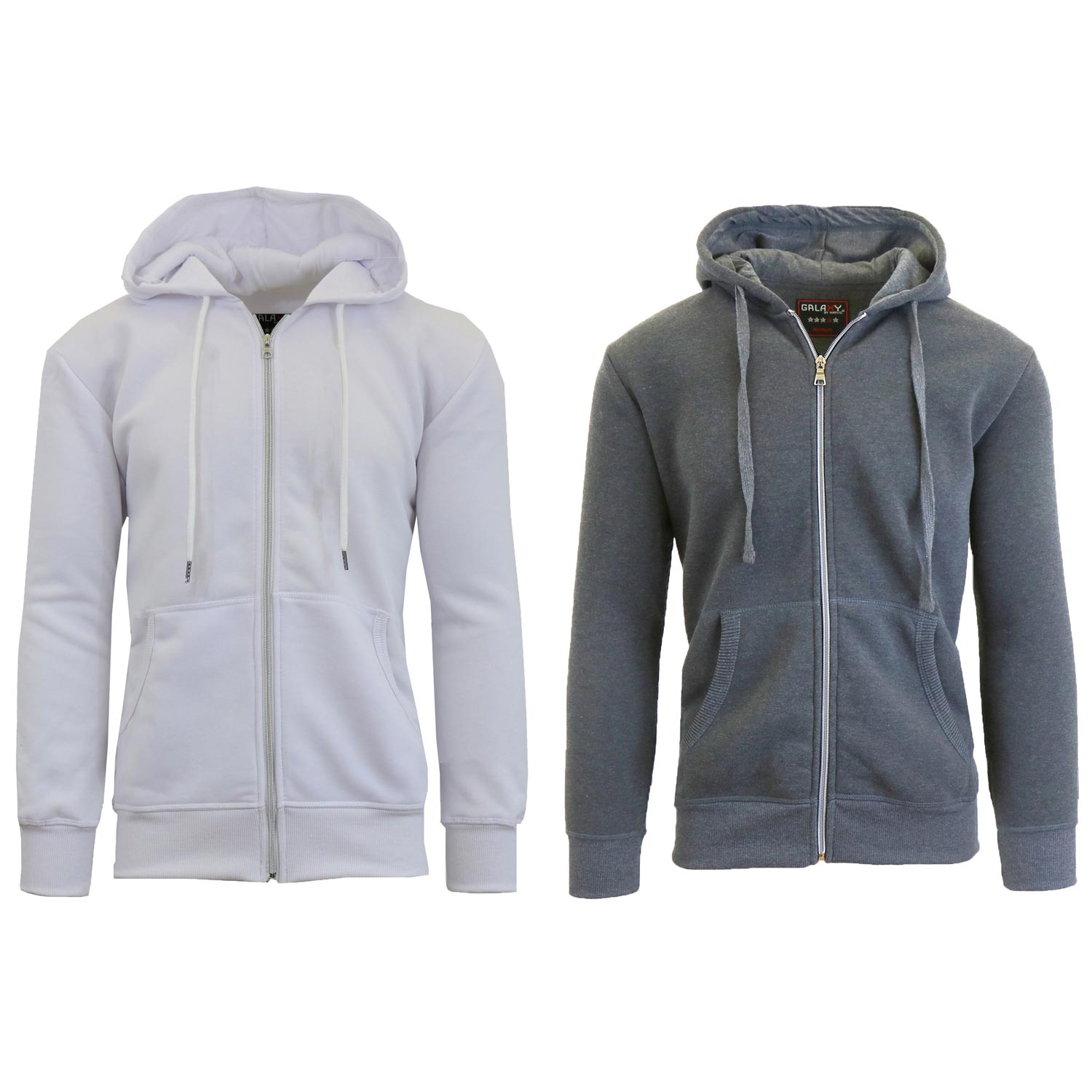 2 Pack Men's Zip-Up Fleece Hoodies