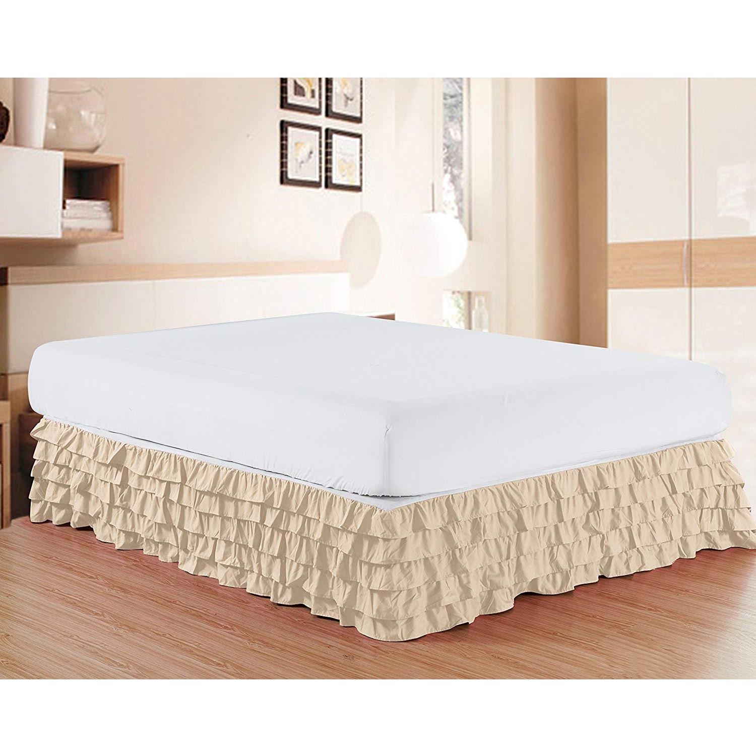 Elegant Comfort Luxurious Premium Quality 1500 Thread Count Egyptian Quality Microfiber Multi-Ruffle