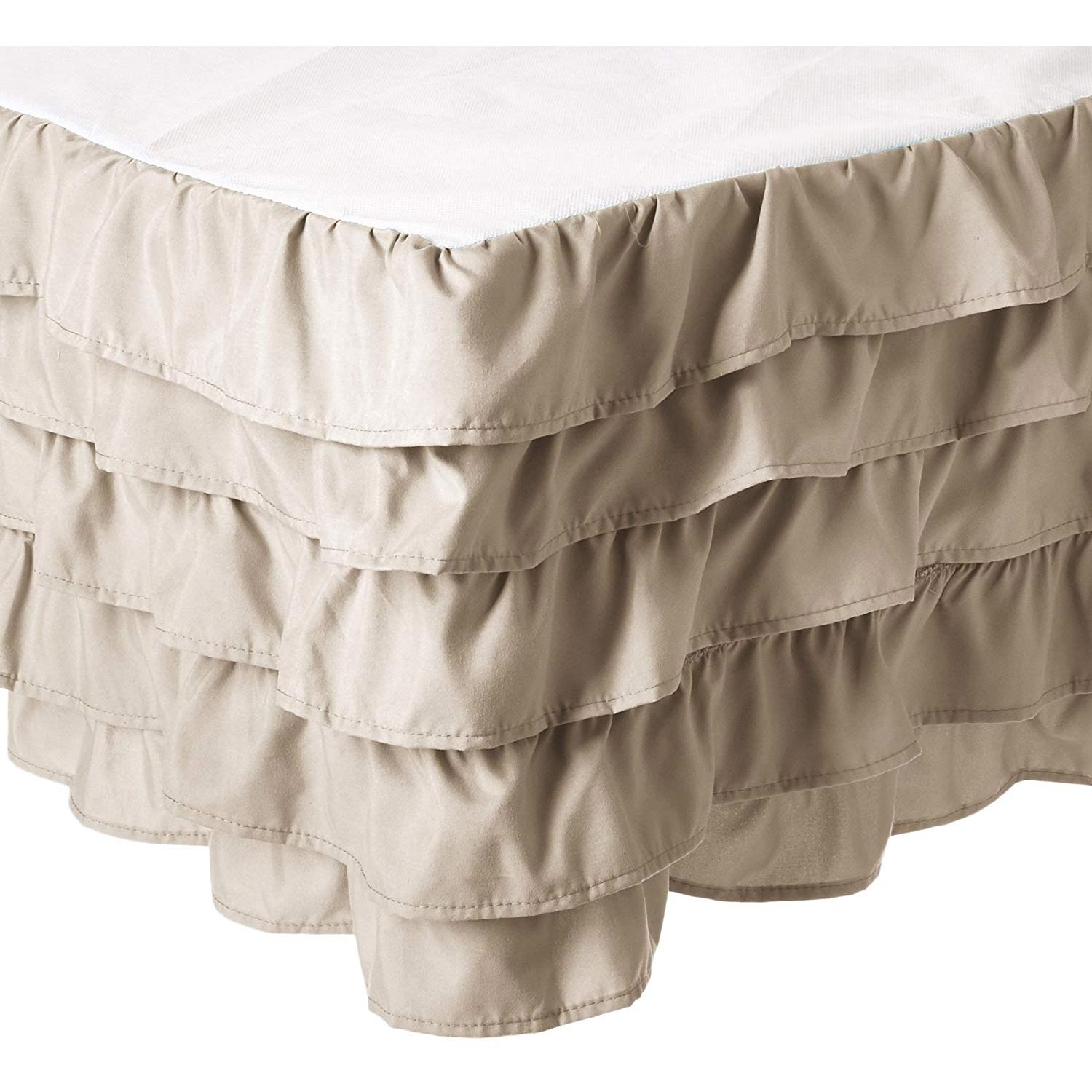 Elegant Comfort Luxurious Premium Quality 1500 Thread Count Egyptian Quality Microfiber Multi-Ruffle