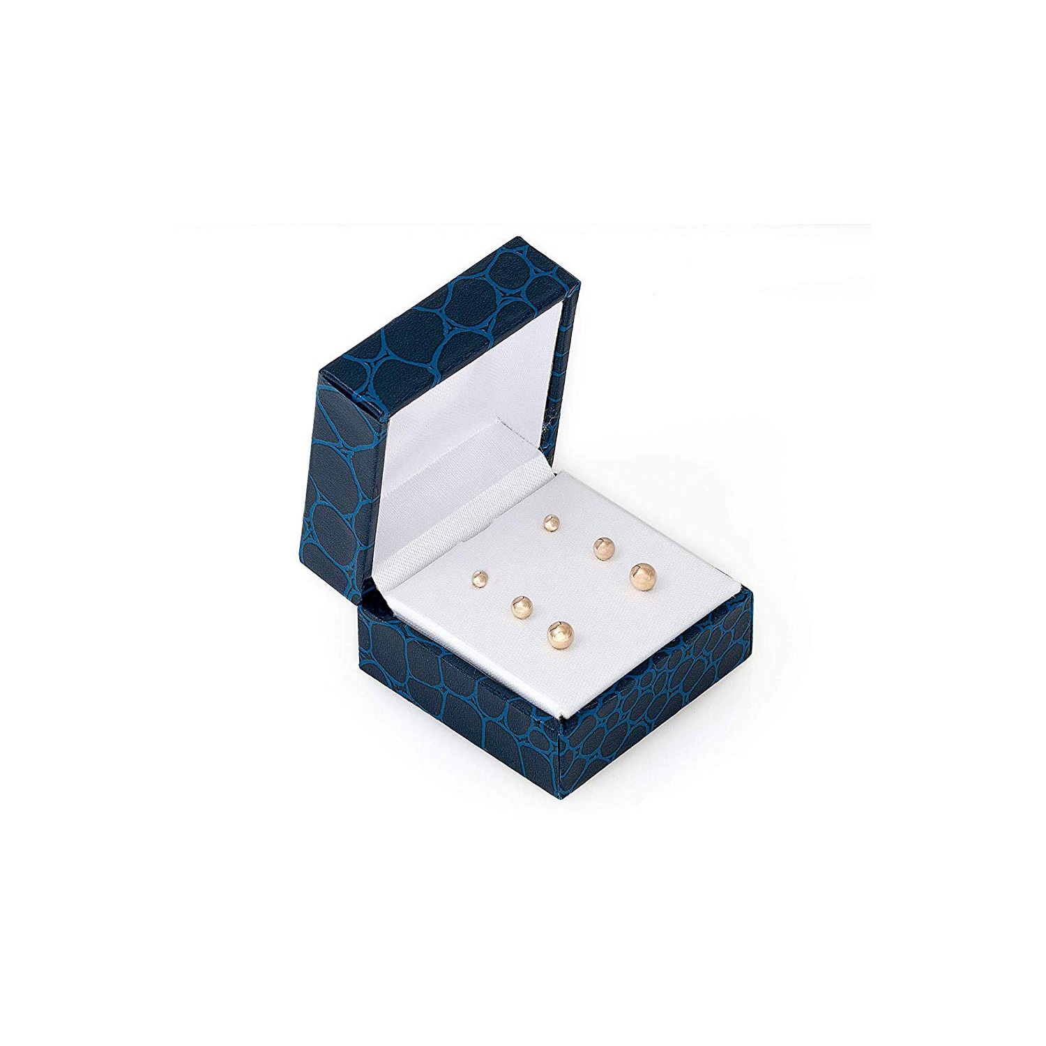 3 Pack 14K Solid Gold Ball Stud Earrings - 3mm, 4mm AND 5mm