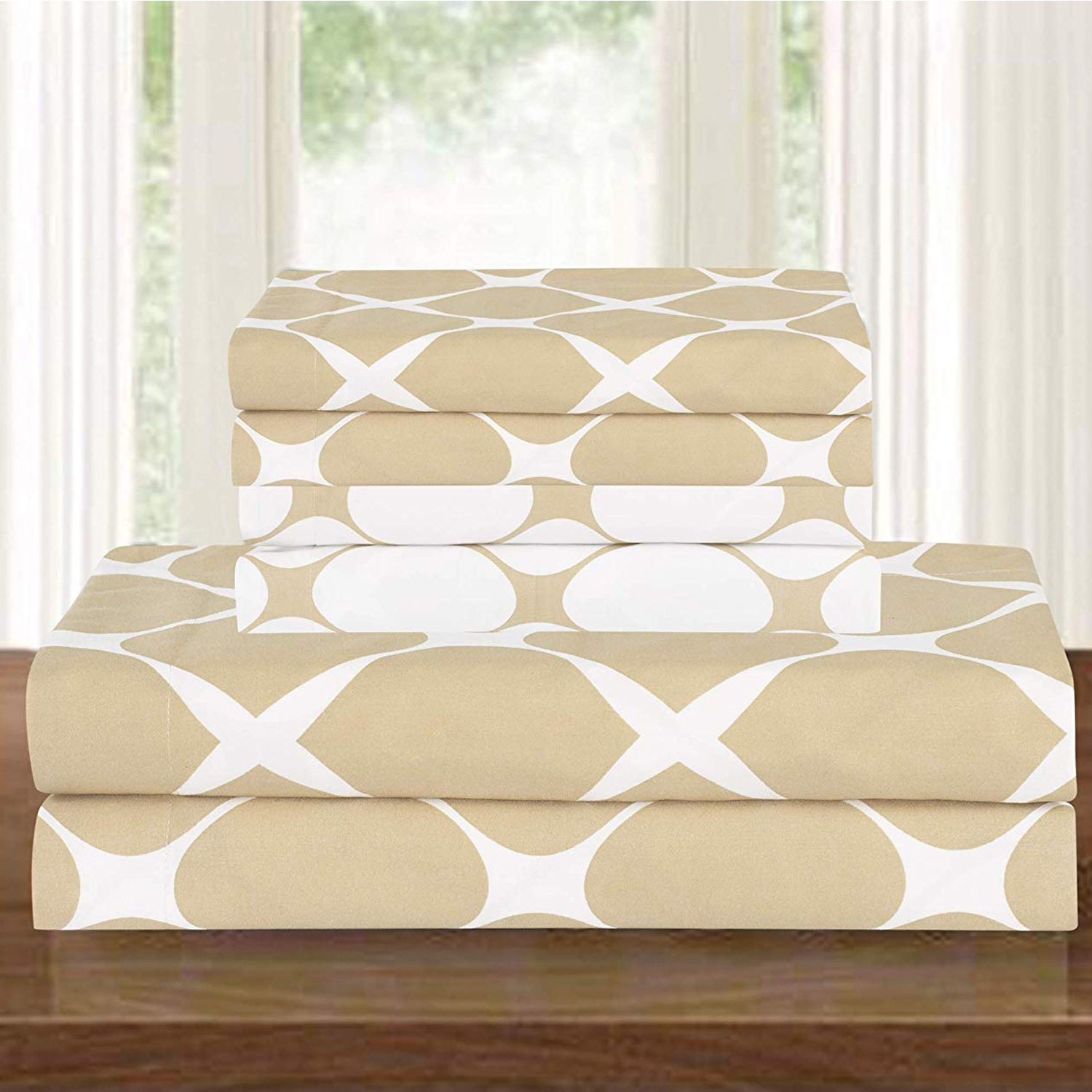 3 Piece Milano Trellis Pattern 2-Tone Printed Reversible Duvet Cover Set