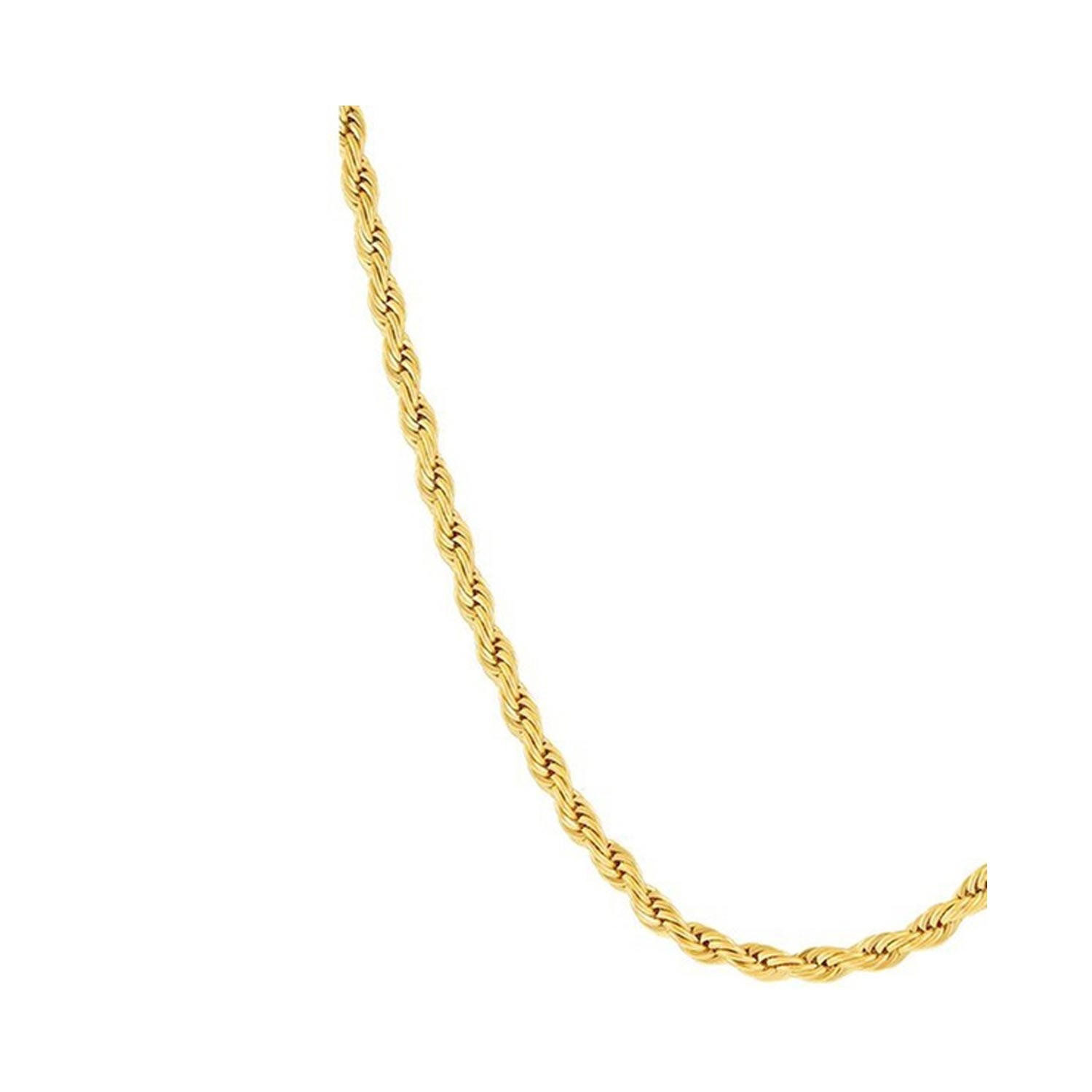 3MM Diamond-cut Rope Chain Necklace in 10K Solid Gold