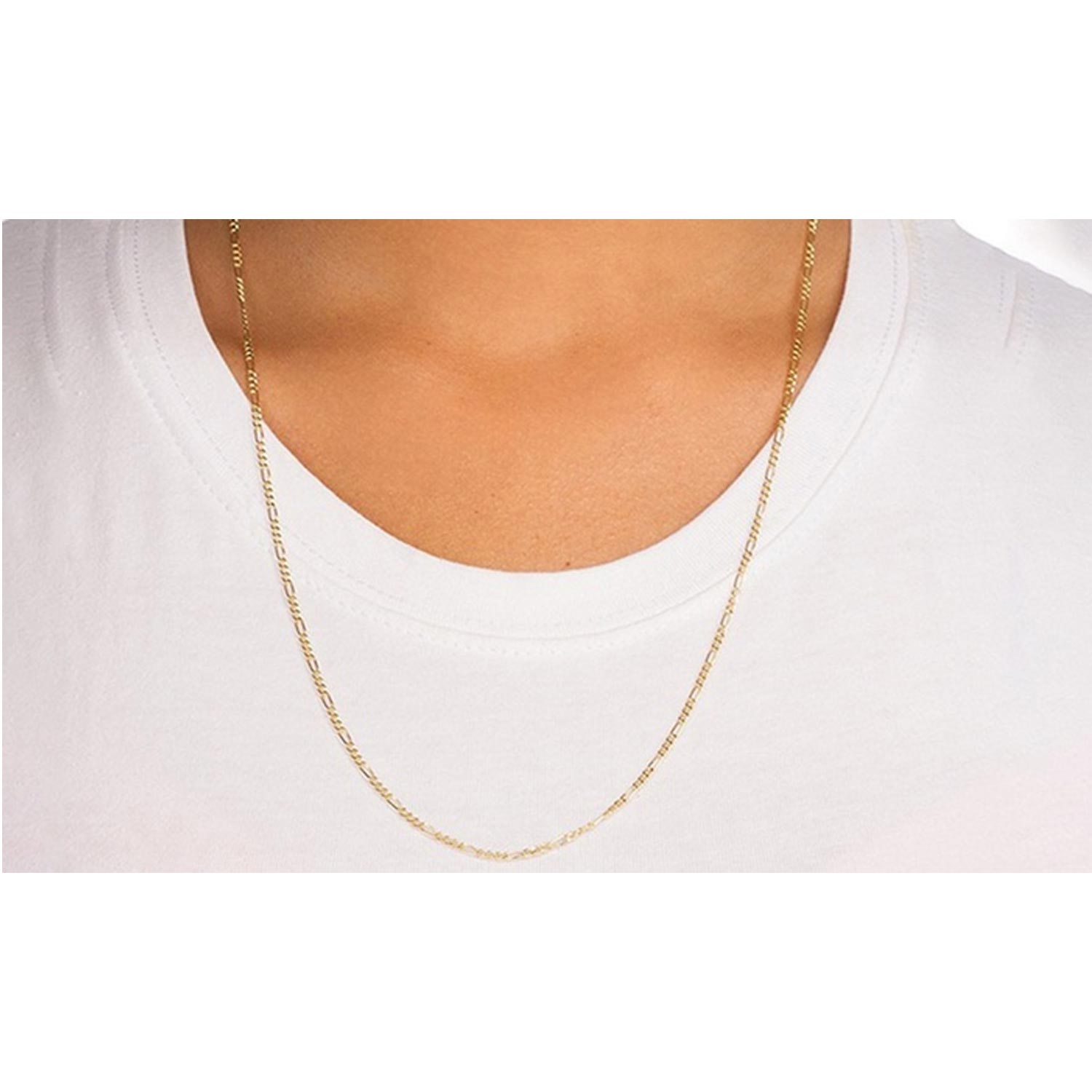 14K Gold 2mm Italian Figaro Chain Necklace