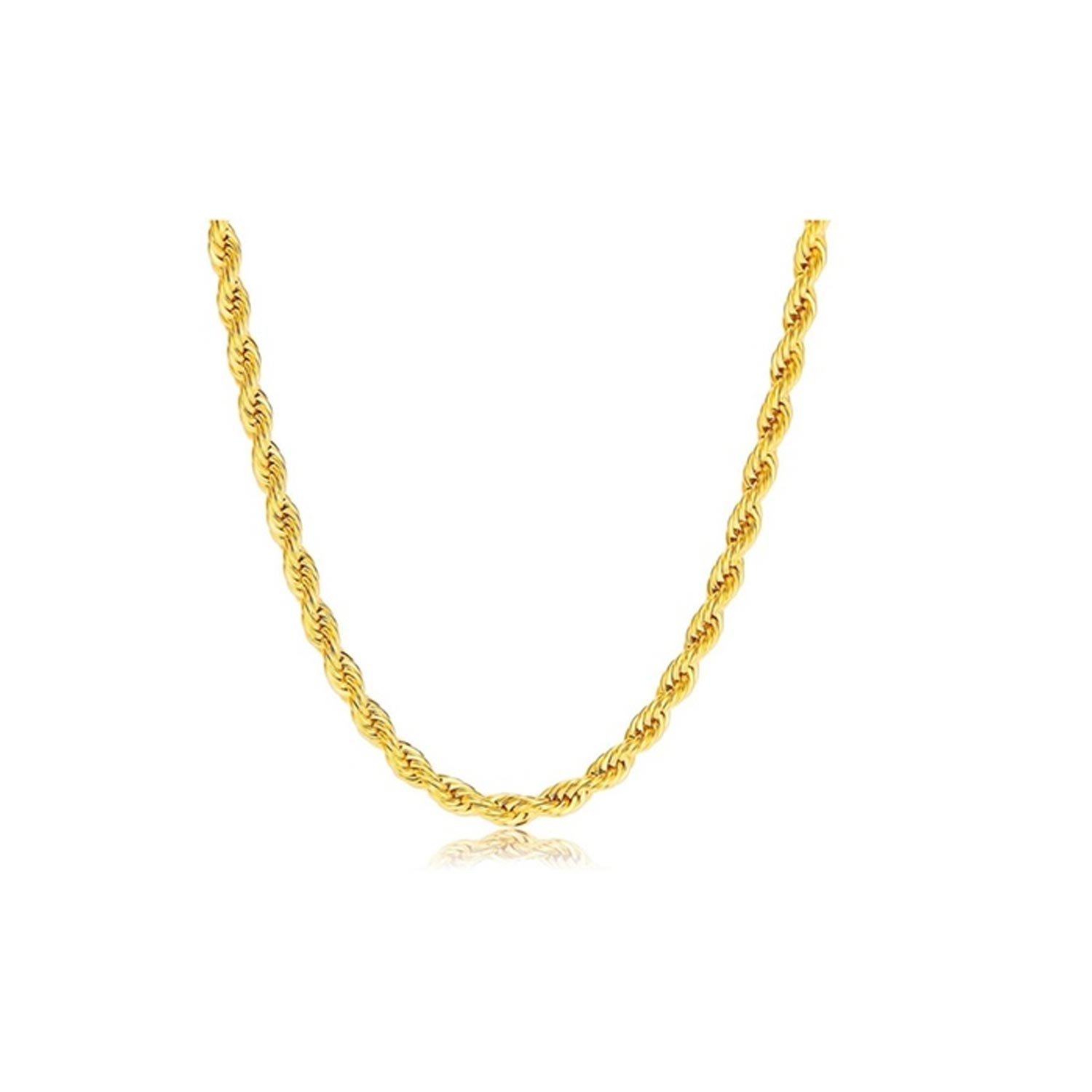 Men's 4MM Diamond-cut Rope Chain Necklace in 14K Solid