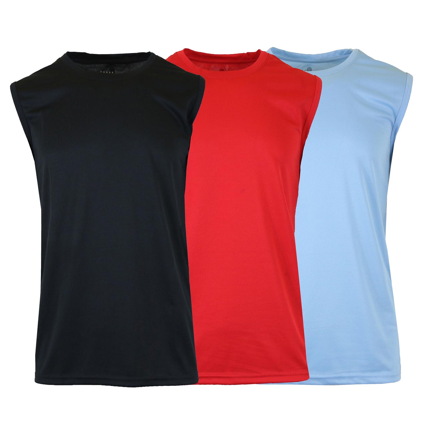 3 Pack Men's Moisture-Wicking Activewear Performance Muscle Tee