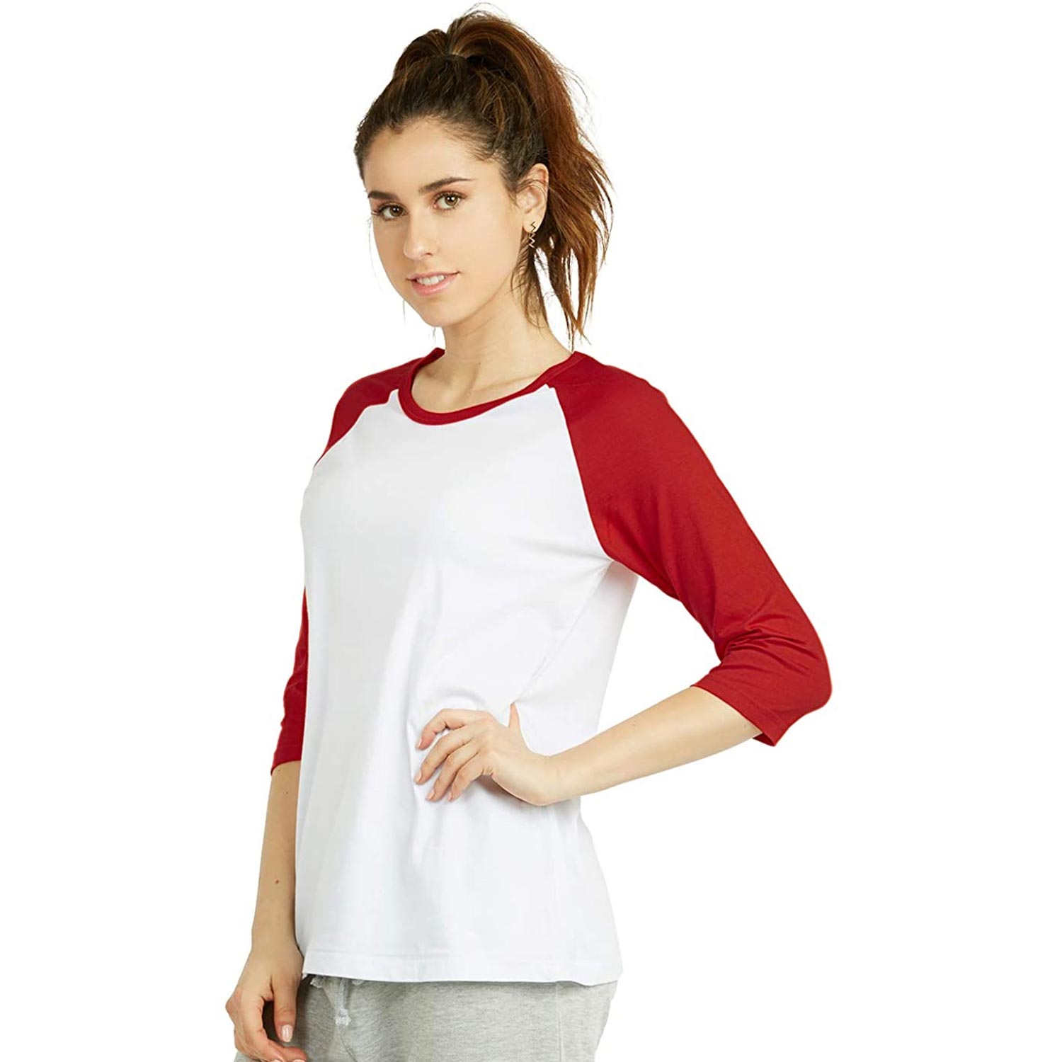 4 Pack Sofra Ladies Baseball T-Shirt