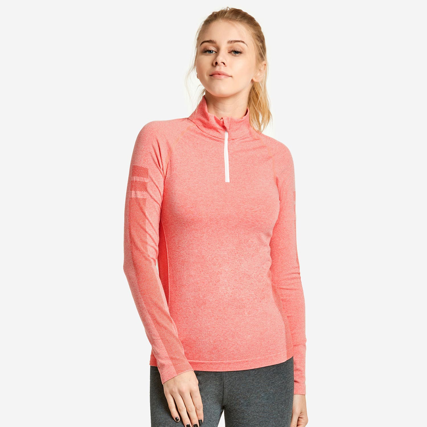 Buy One Get One Free Ladies 1/4 Zip Active Pullover Heather