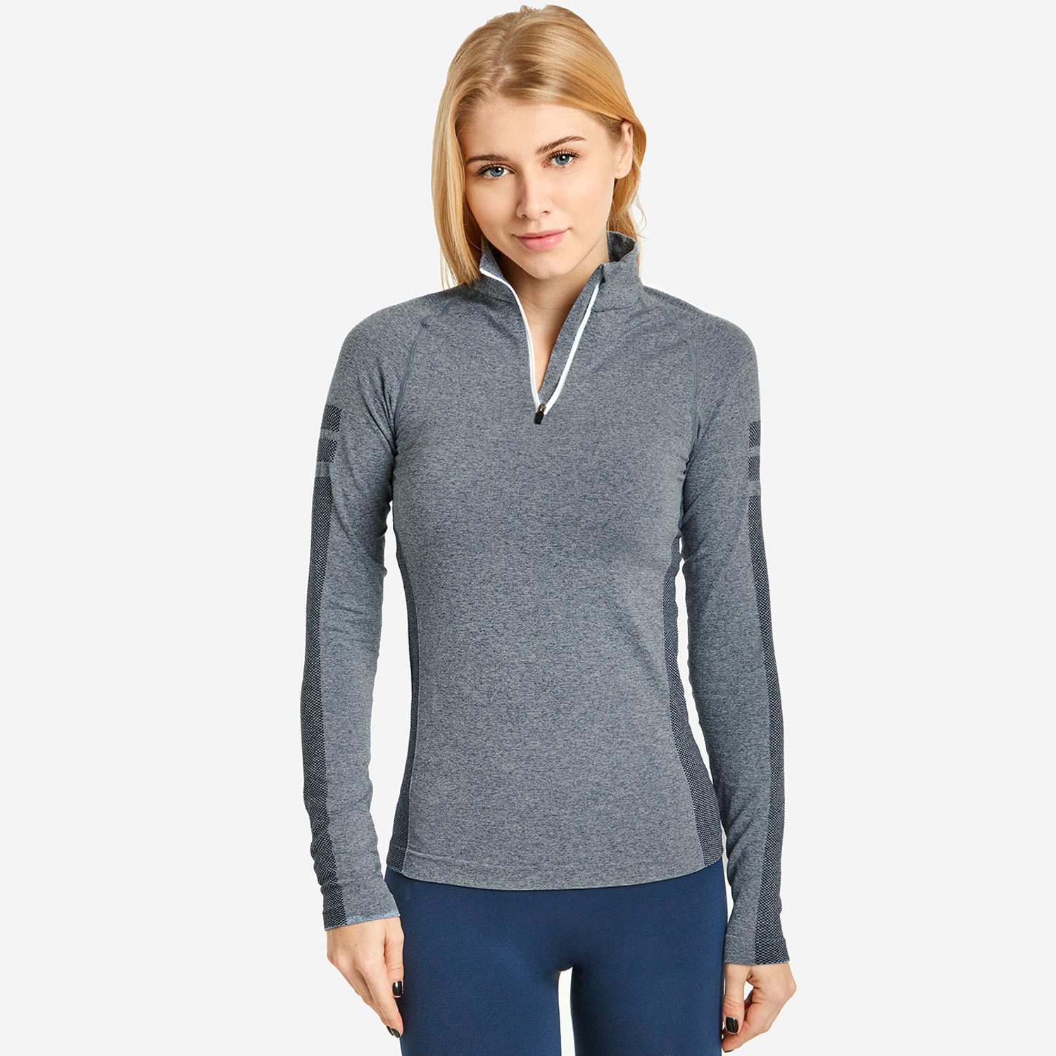 Buy One Get One Free Ladies 1/4 Zip Active Pullover Heather