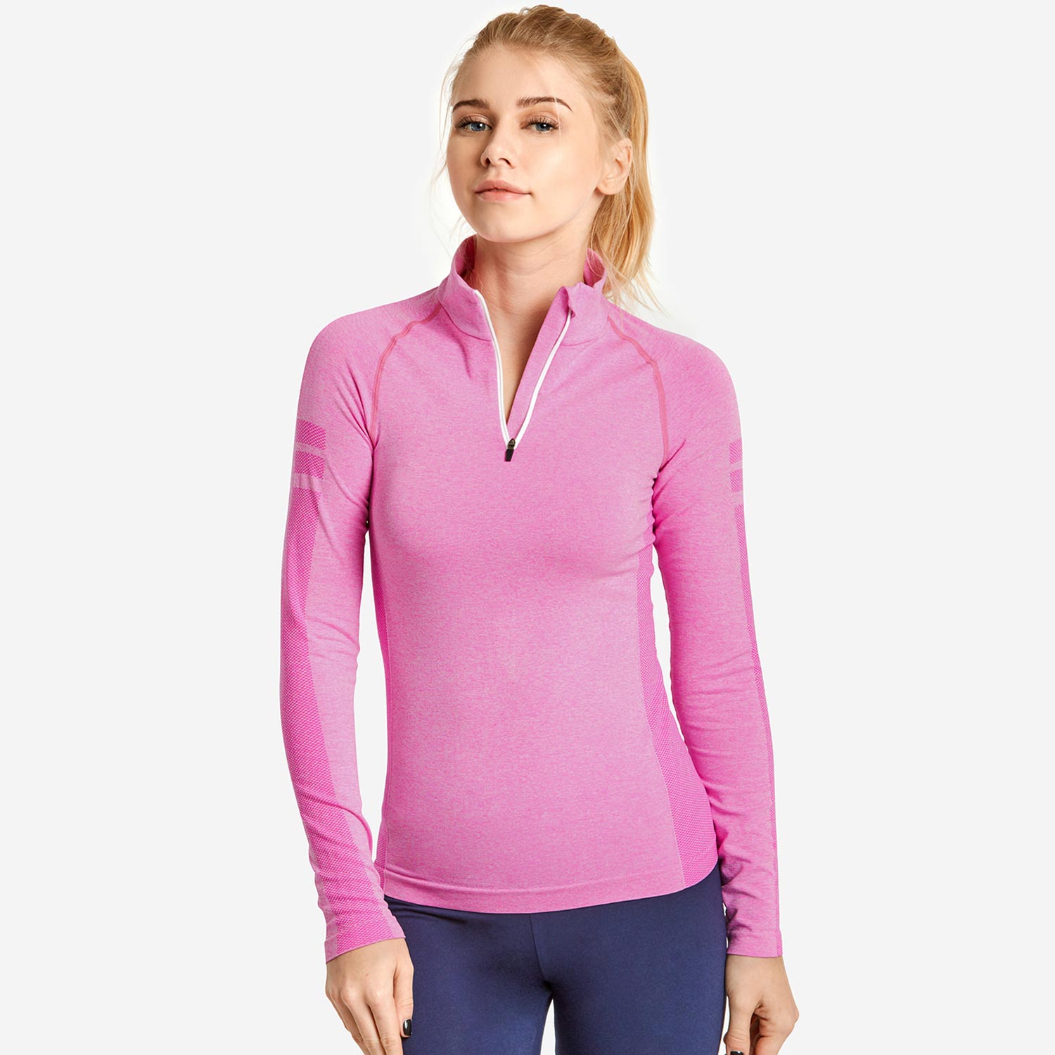 Buy One Get One Free Ladies 1/4 Zip Active Pullover Heather