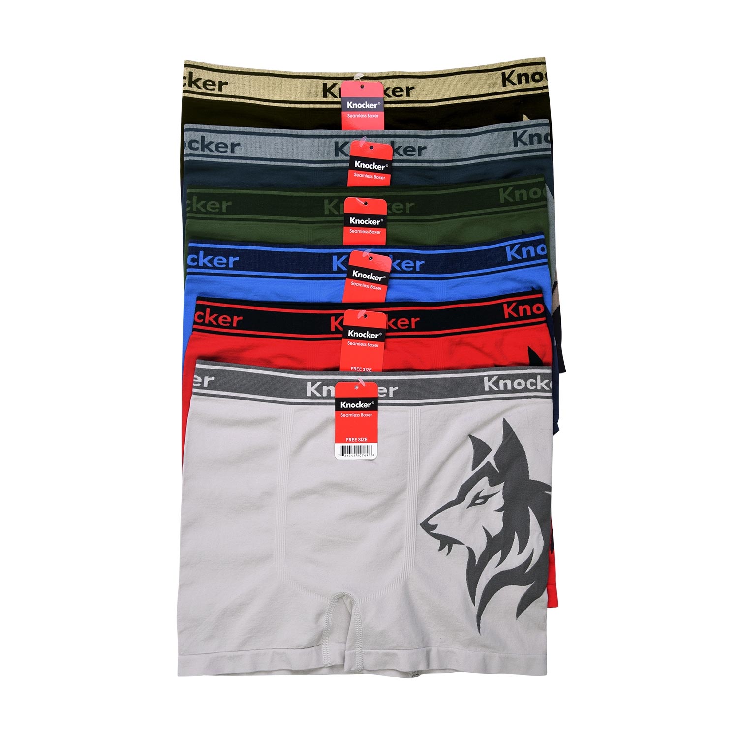 6 Pack Knocker Men's Seamless Boxer Briefs