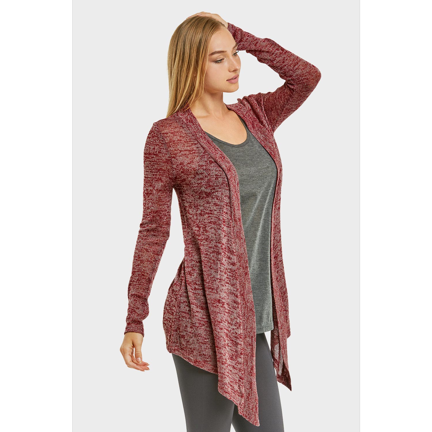 Women's Classic Long Heather Design Cardigan