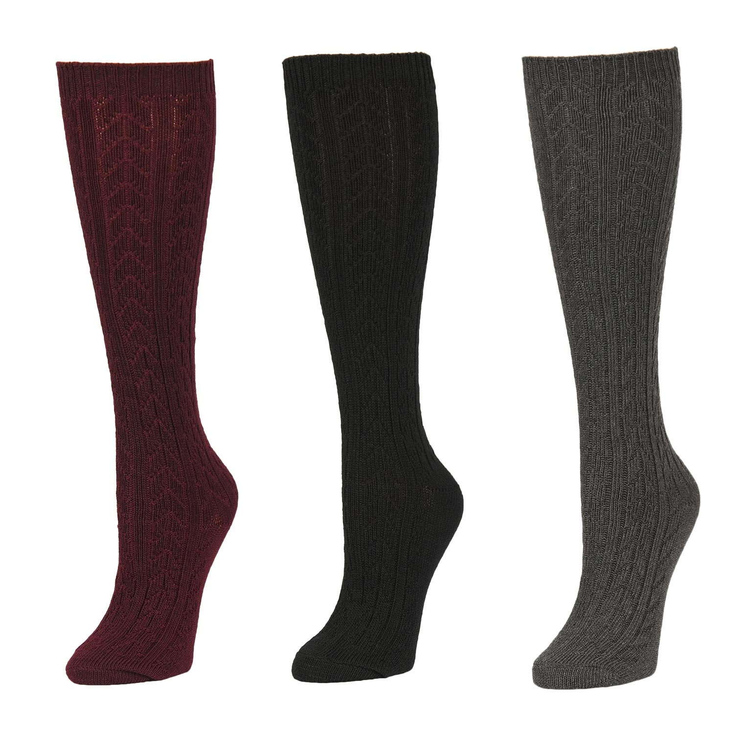 3 Pair Knee High Socks - Womens 