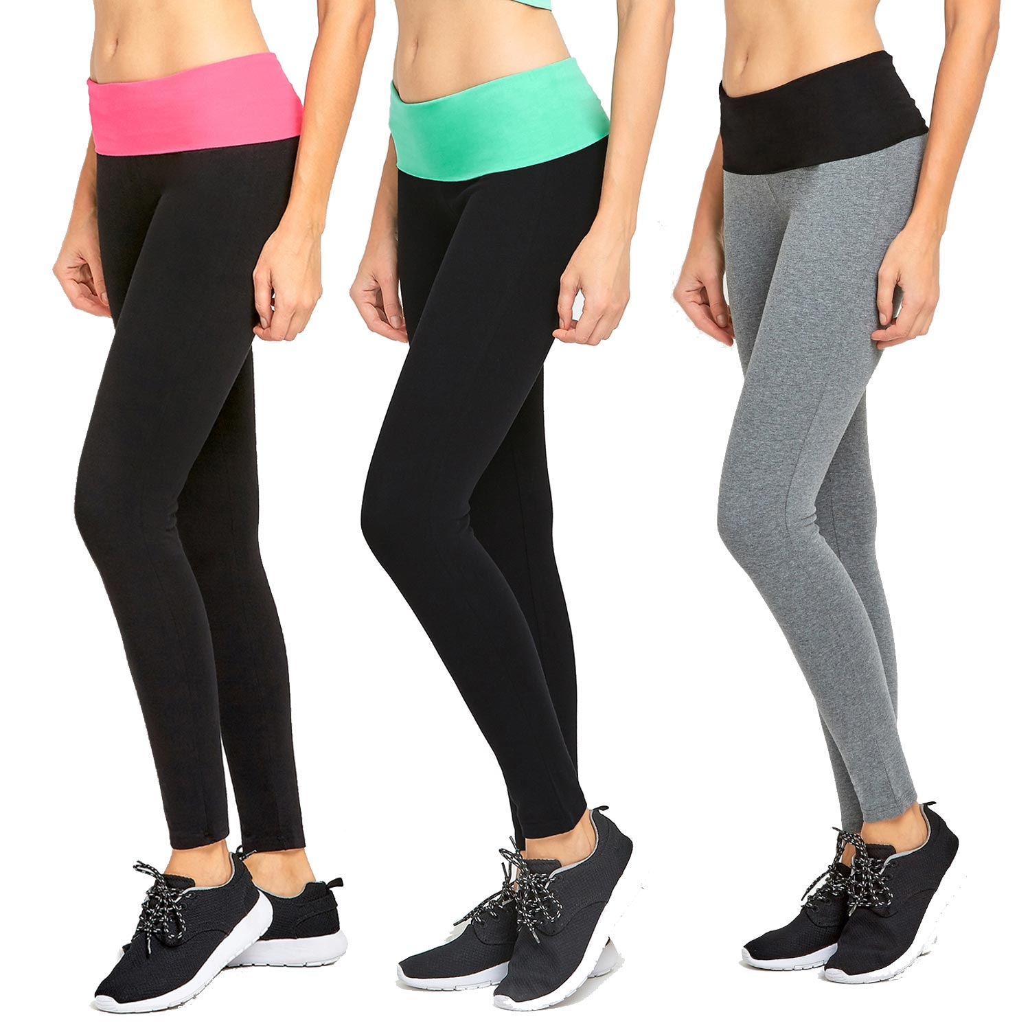 4 Pack Two-Tone Yoga Leggings