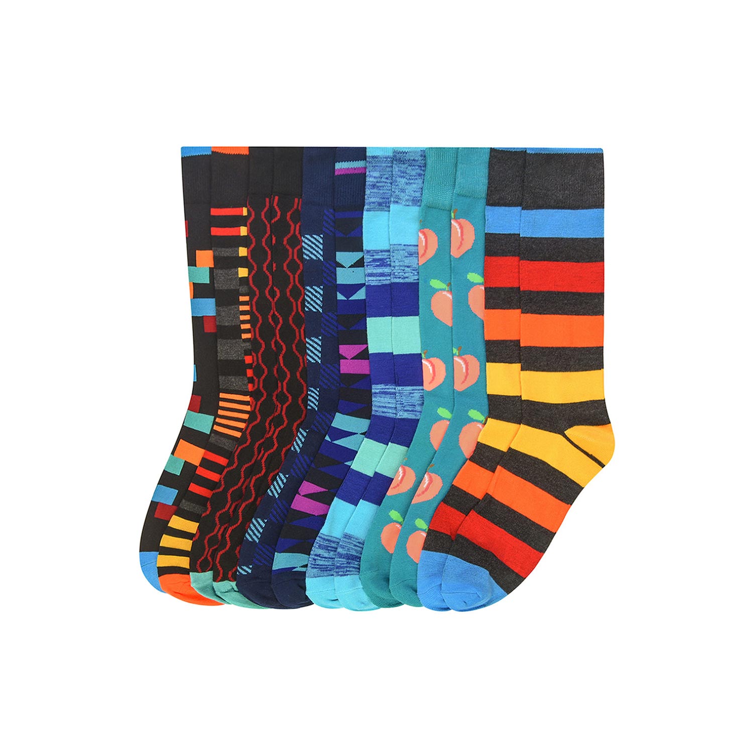  Fun Styled Socks - 12 Pack 