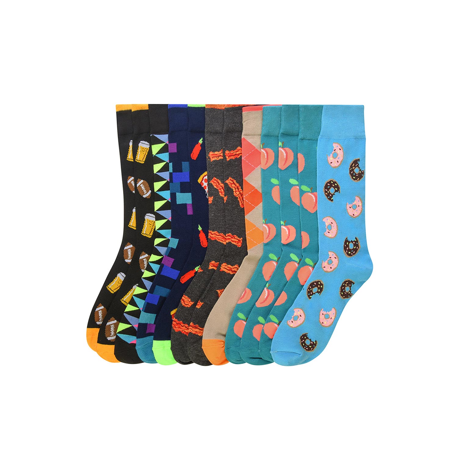  Fun Styled Socks - 12 Pack 