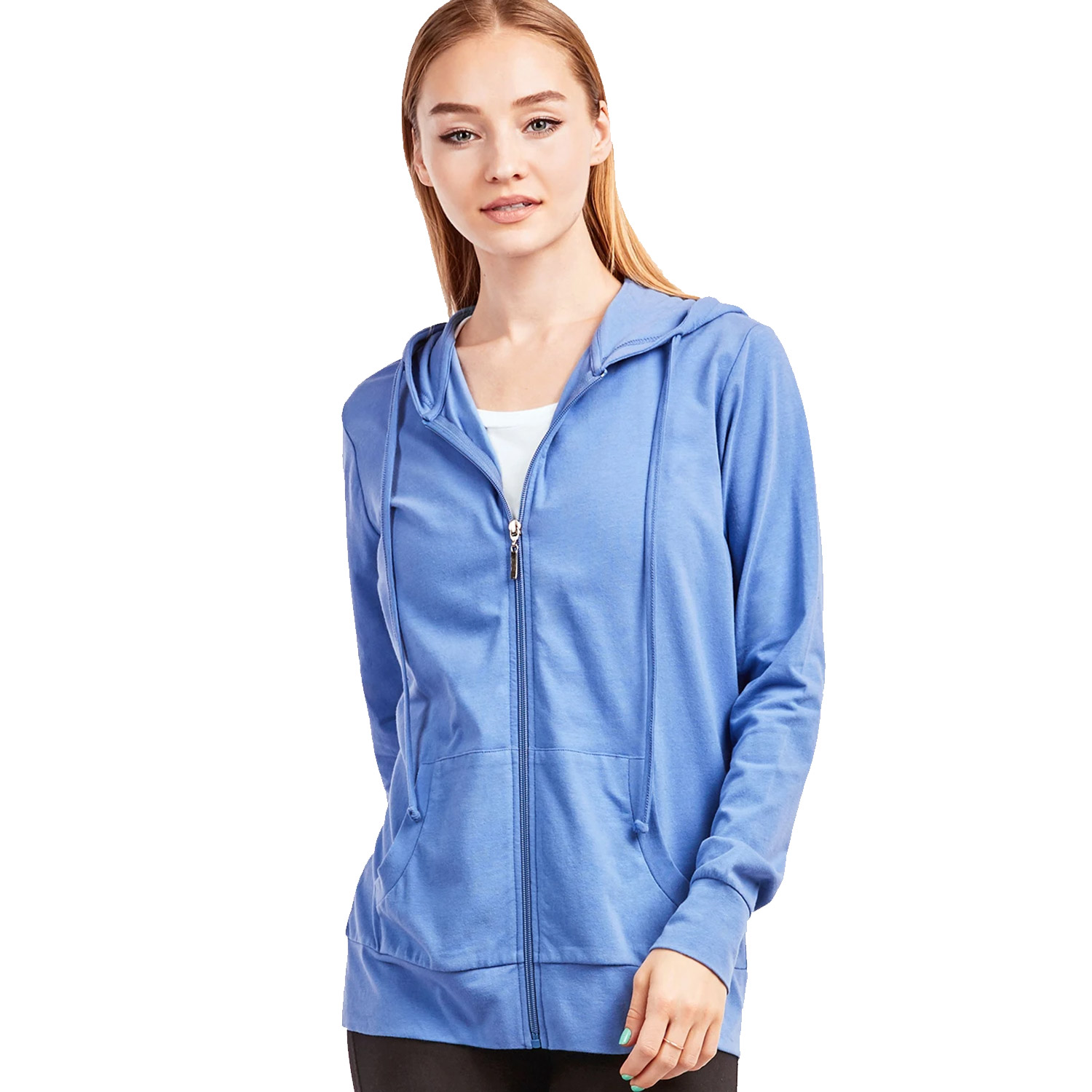 Sofra Ladies Thin Zip-up Hoodie Jacket