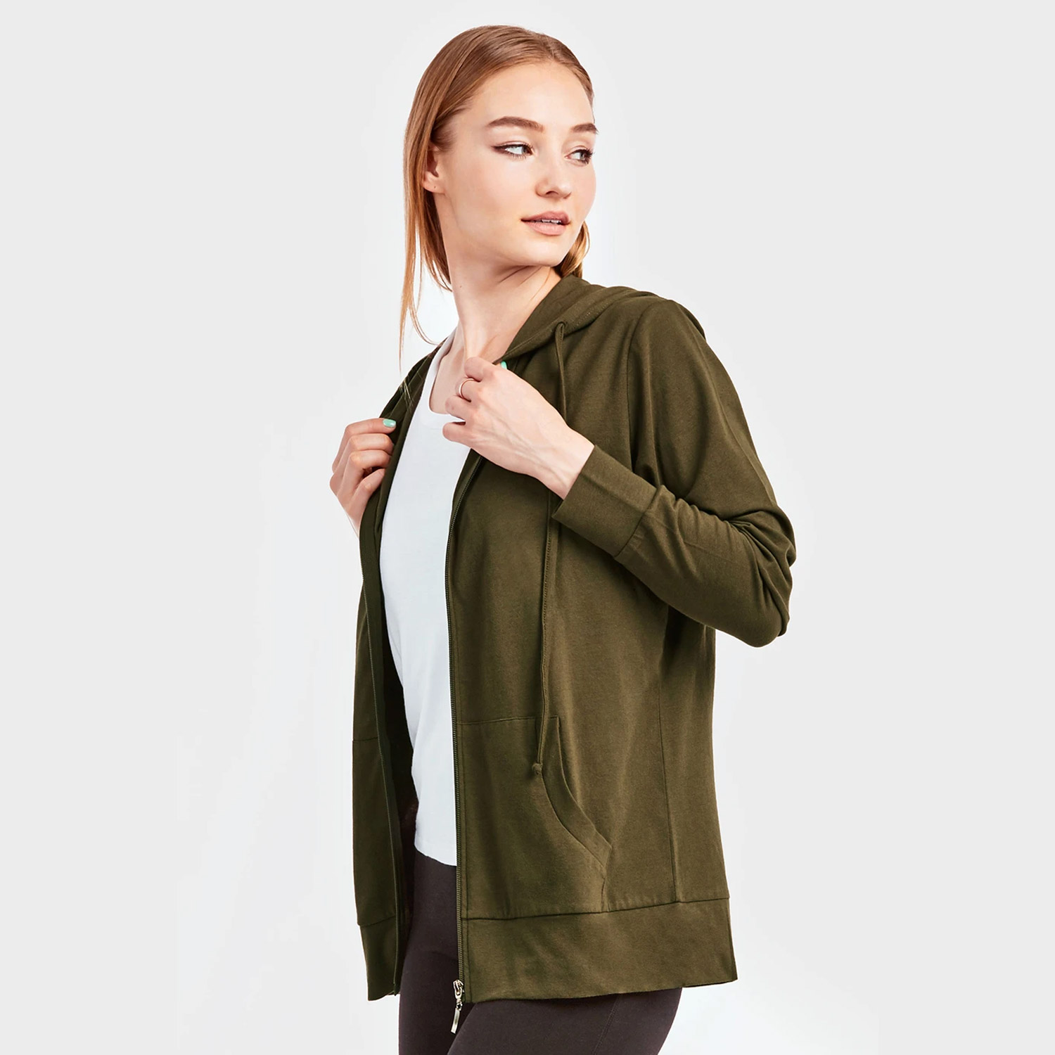 Sofra Ladies Thin Zip-up Hoodie Jacket