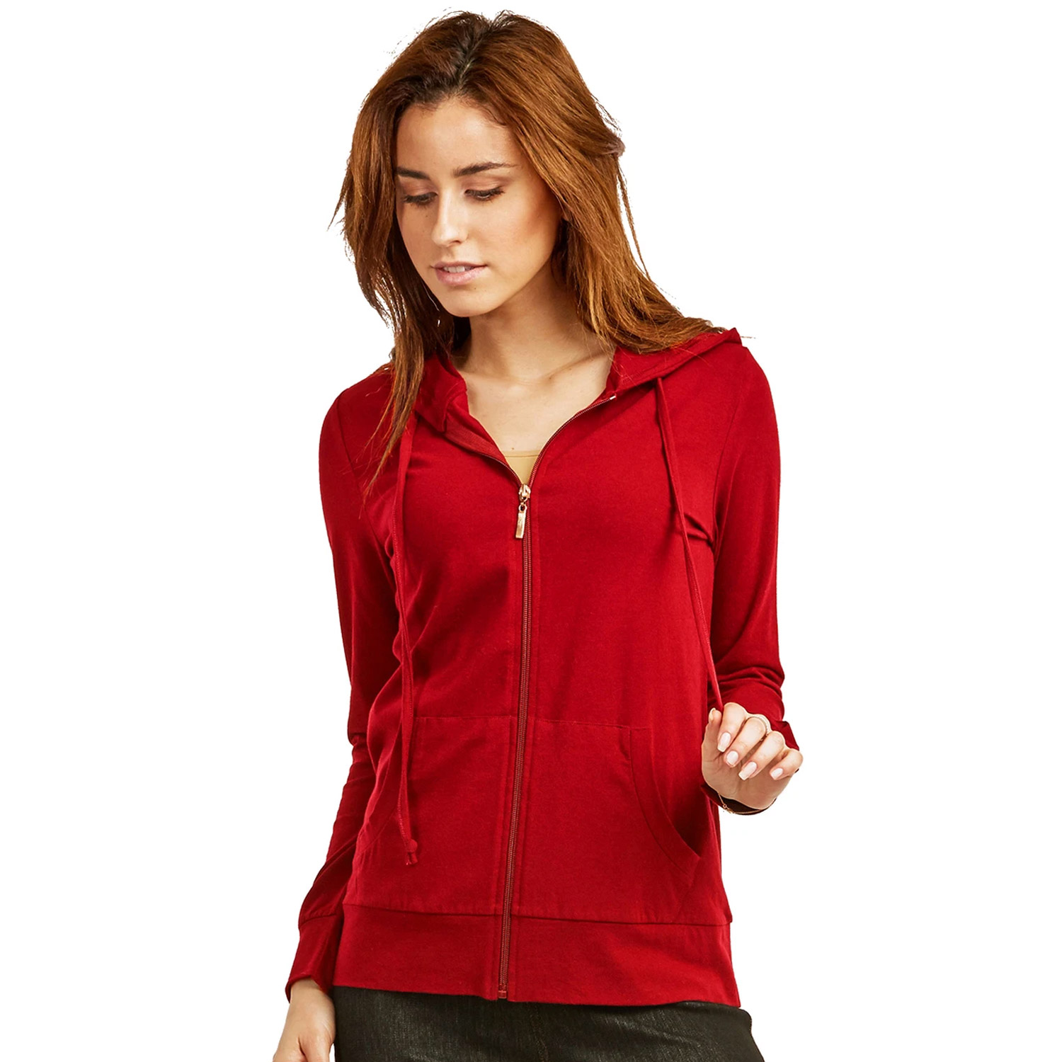 Sofra Ladies Thin Zip-up Hoodie Jacket