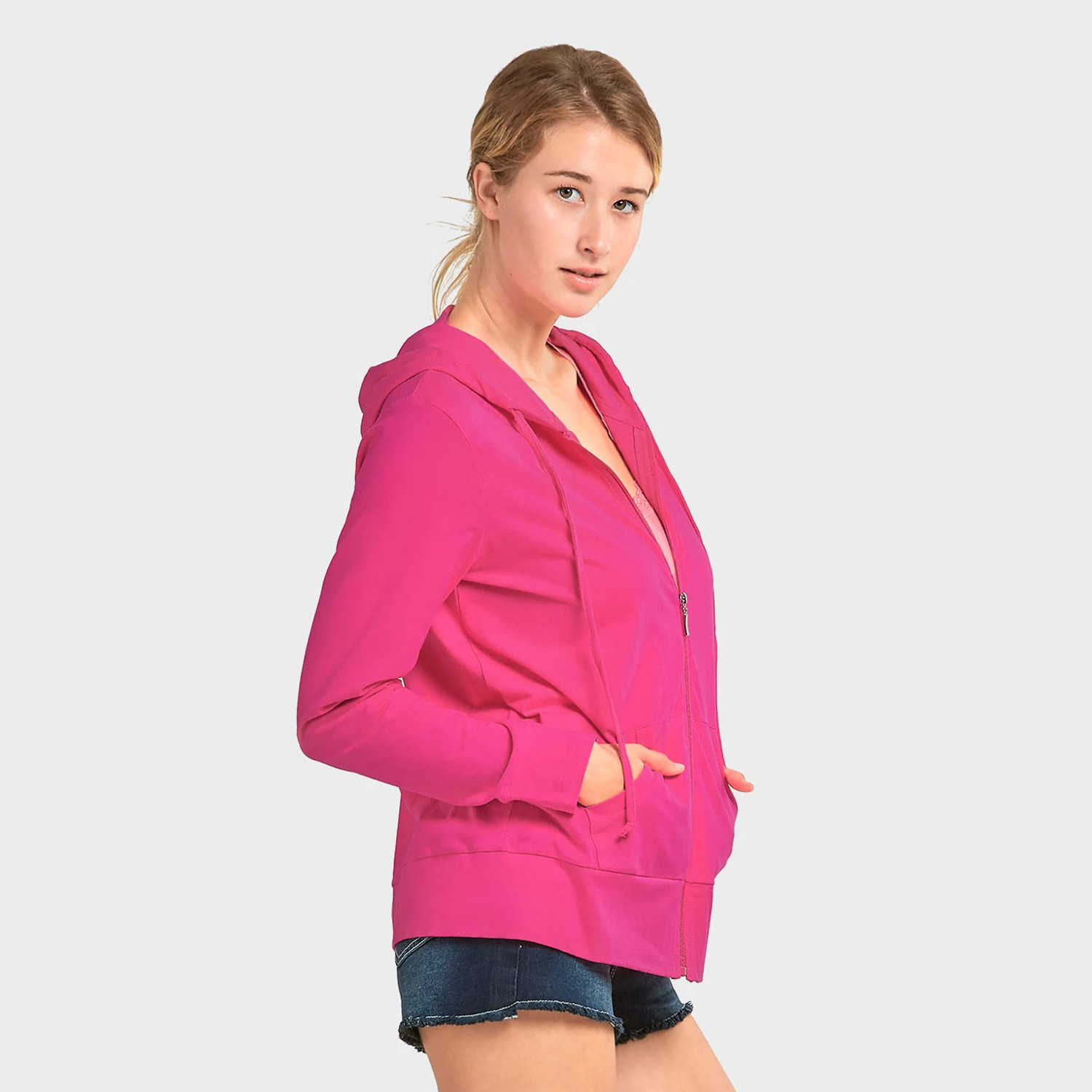 Sofra Ladies Thin Zip-up Hoodie Jacket