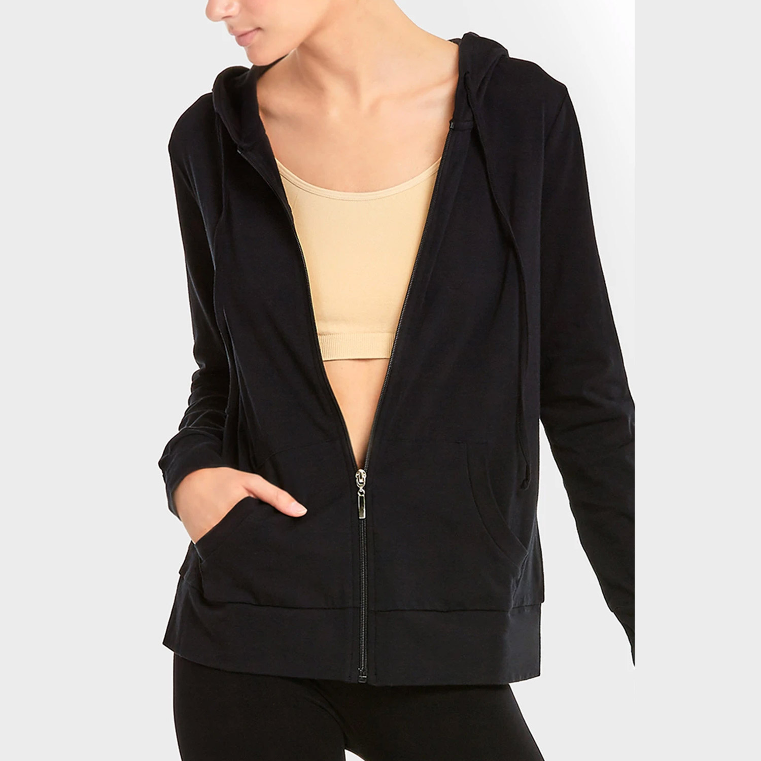 Sofra Ladies Thin Zip-up Hoodie Jacket