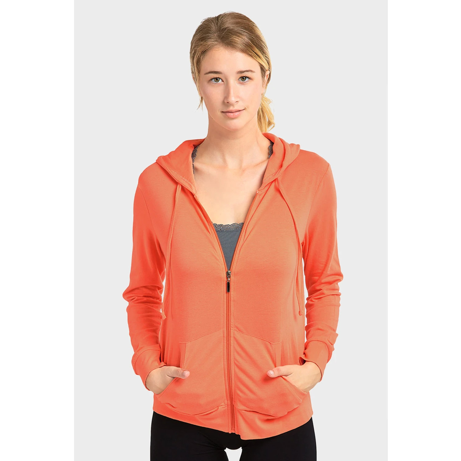 Sofra Ladies Thin Zip-up Hoodie Jacket