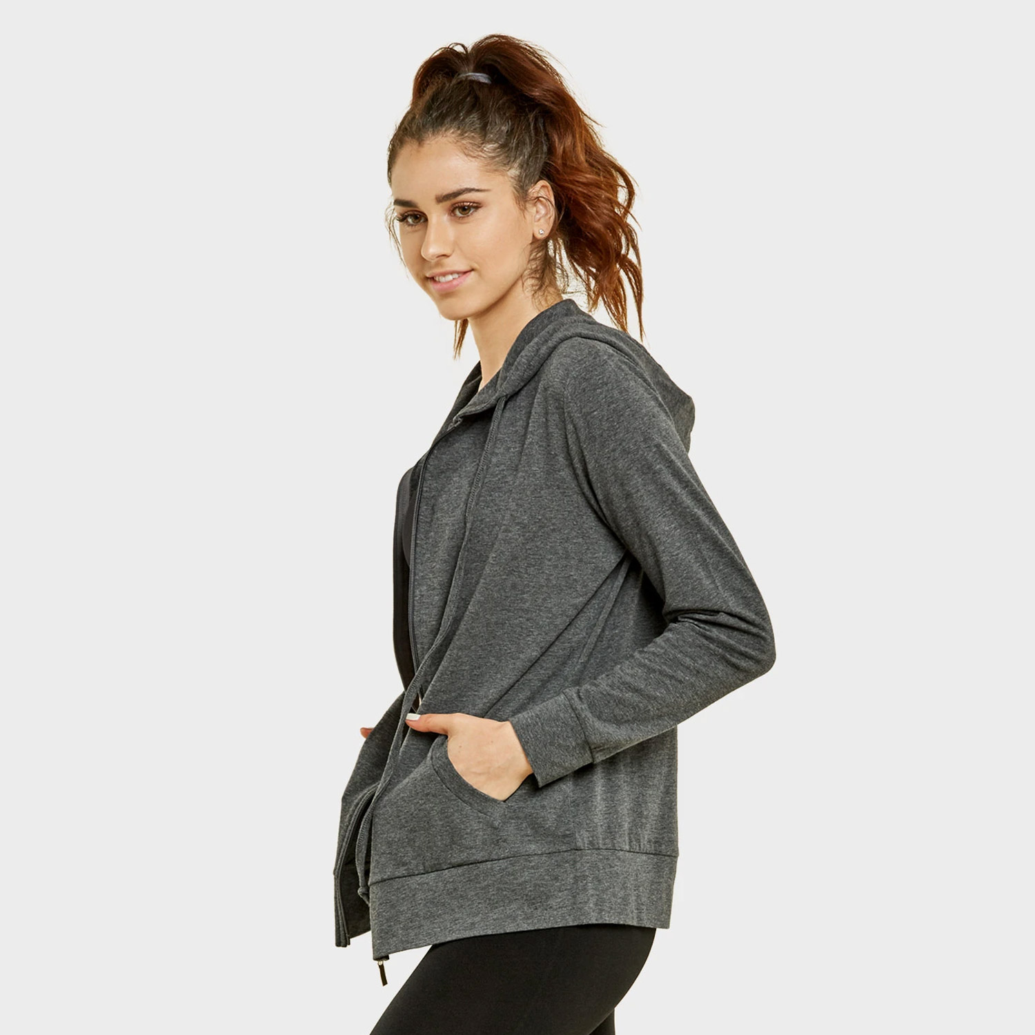 Sofra Ladies Thin Zip-up Hoodie Jacket