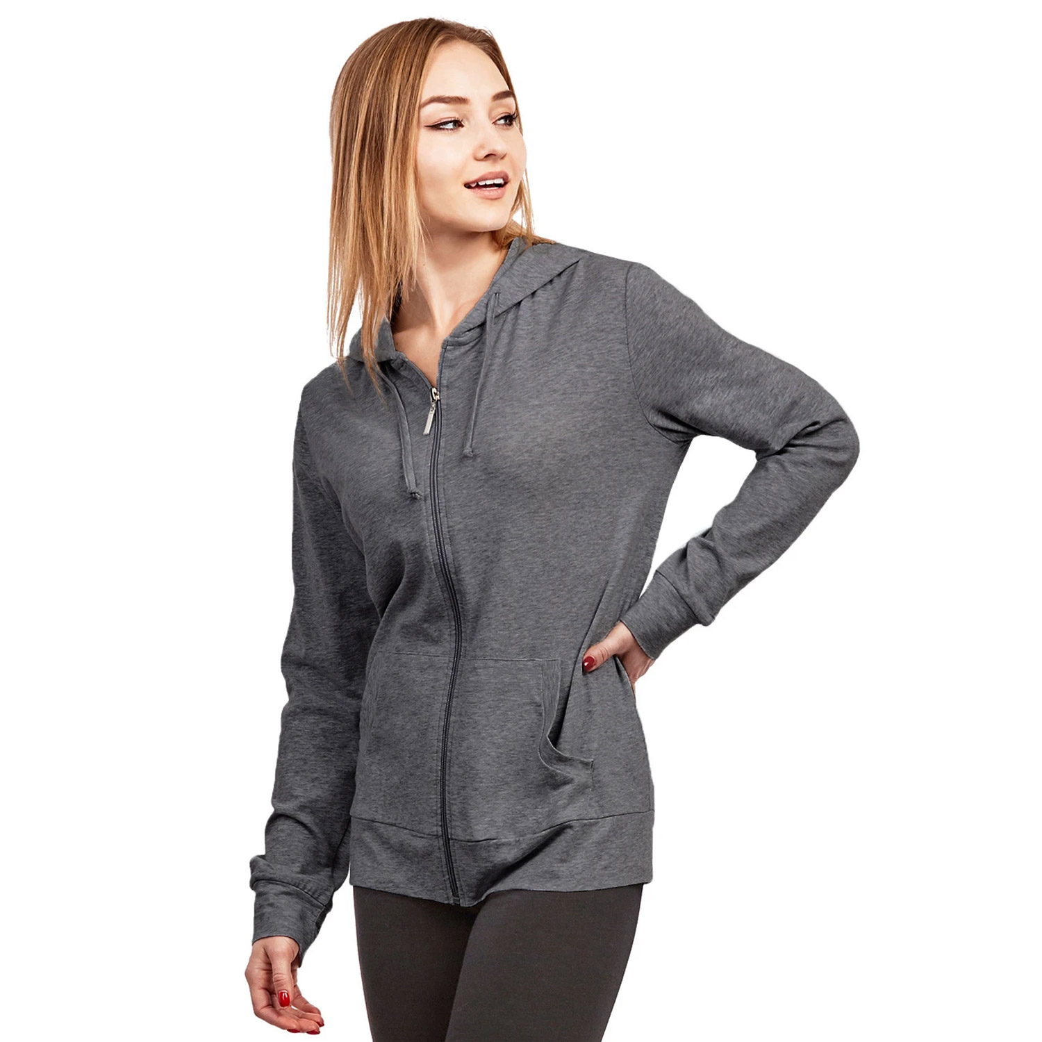 Cottonbell Ladies Thin Zip-up Hoodie Jacket