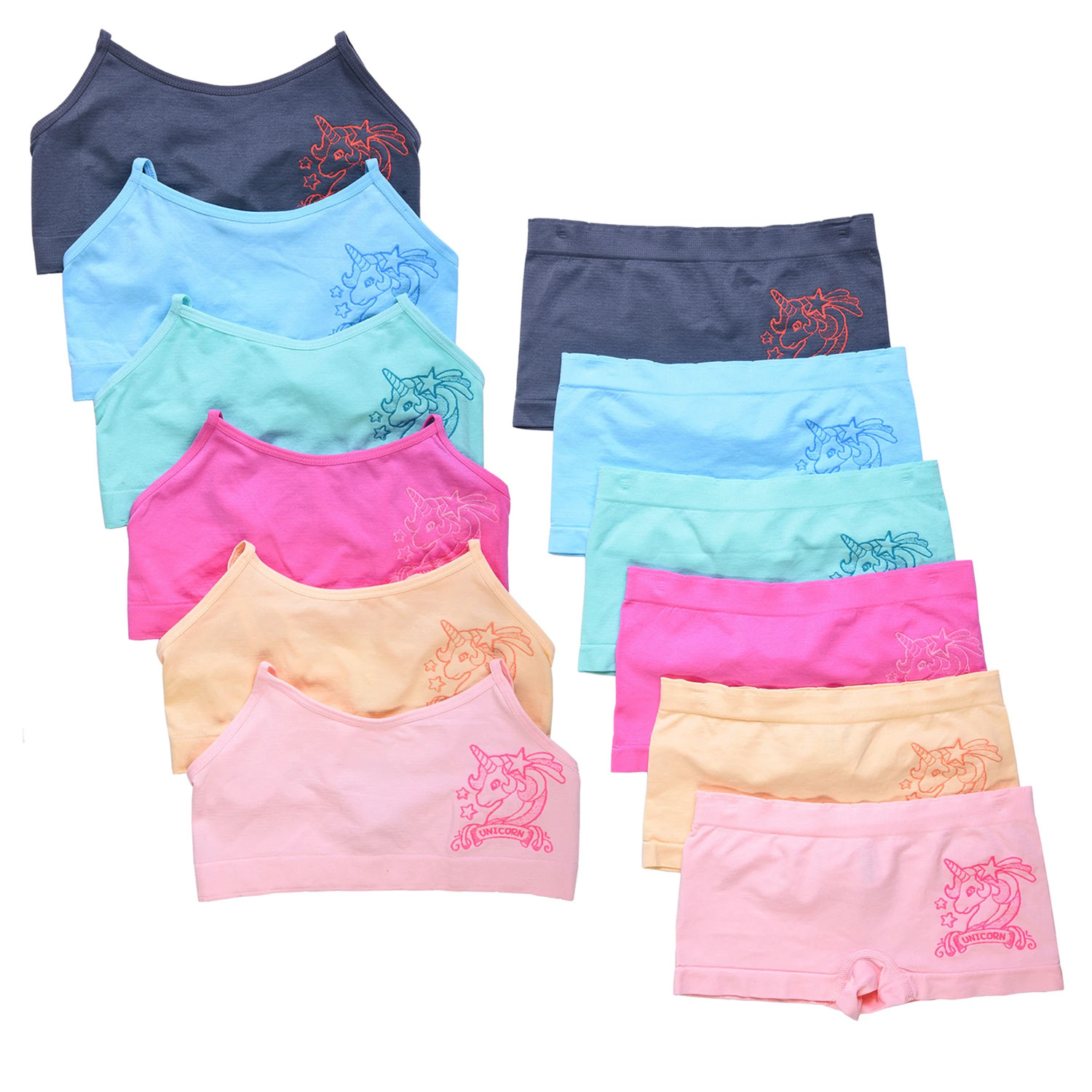 6 Pack Sofra Girl's Seamless Top and bottom Set