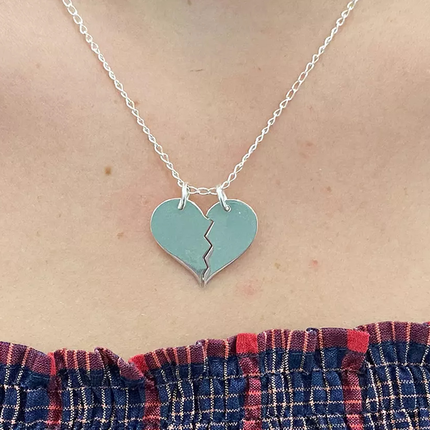 2-Piece Heart Sterling Silver Necklace