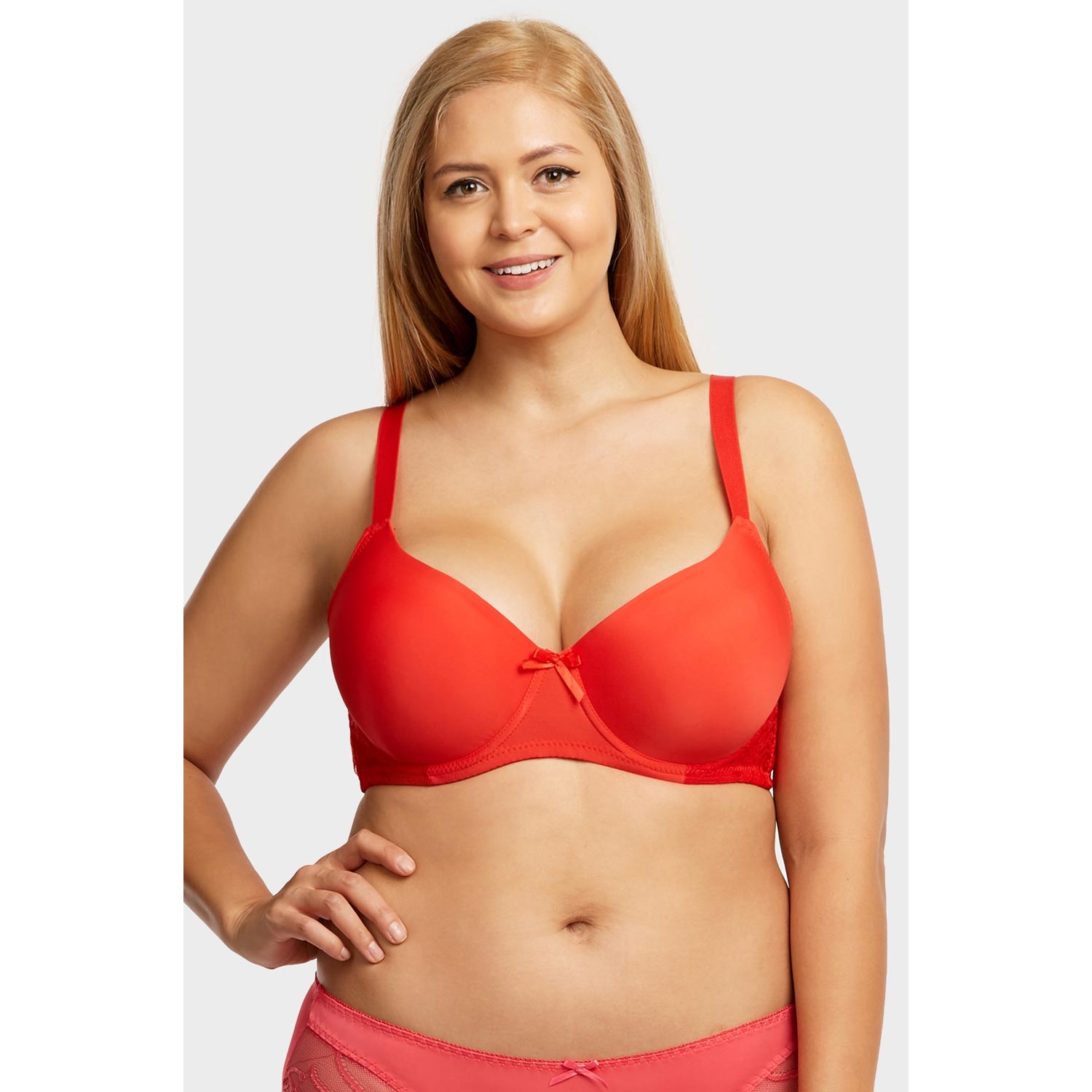 6 Pack Mamia Ladies Full Cup Plain Lace Bra