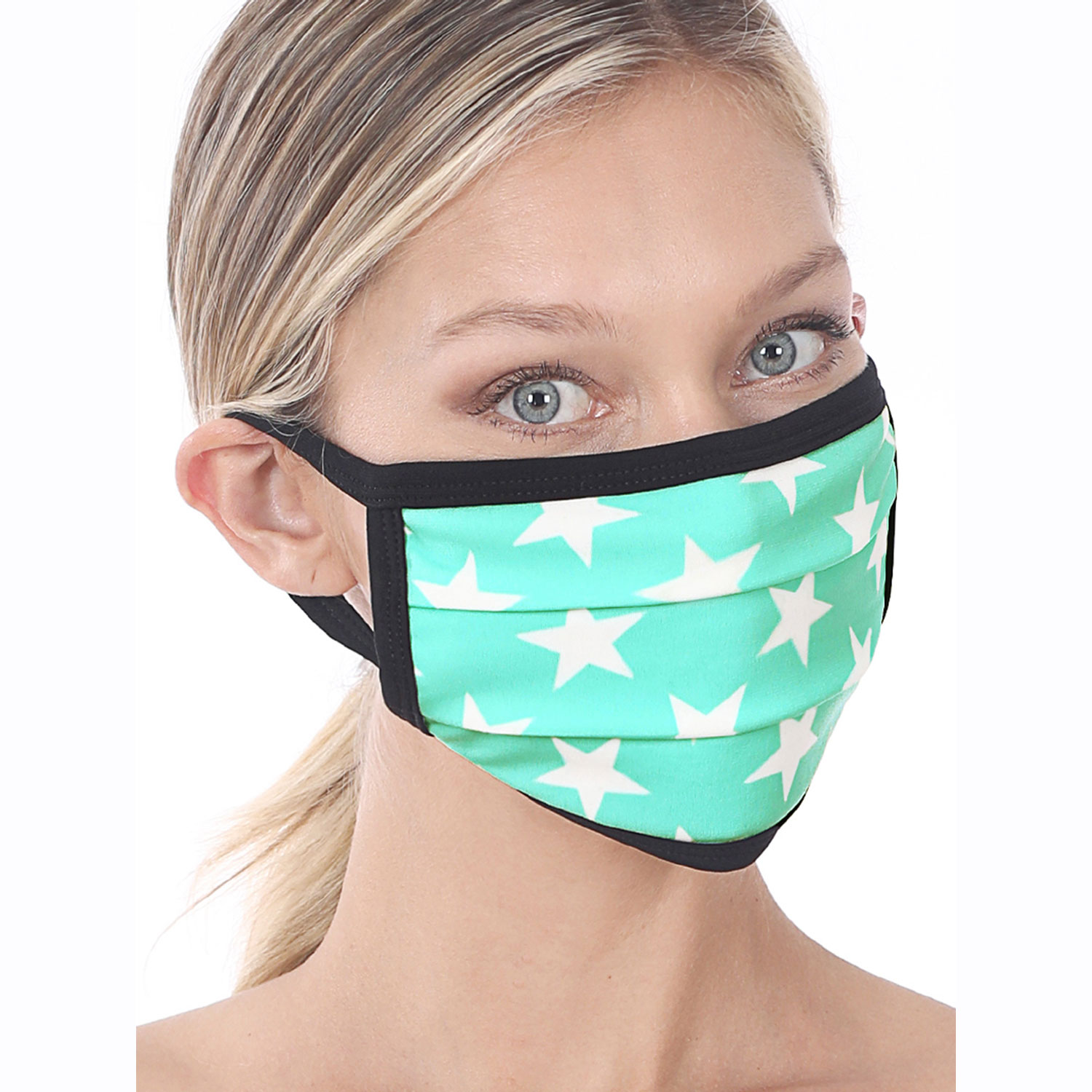 12 Pack Star Print Washable Poly And Cotton Mask