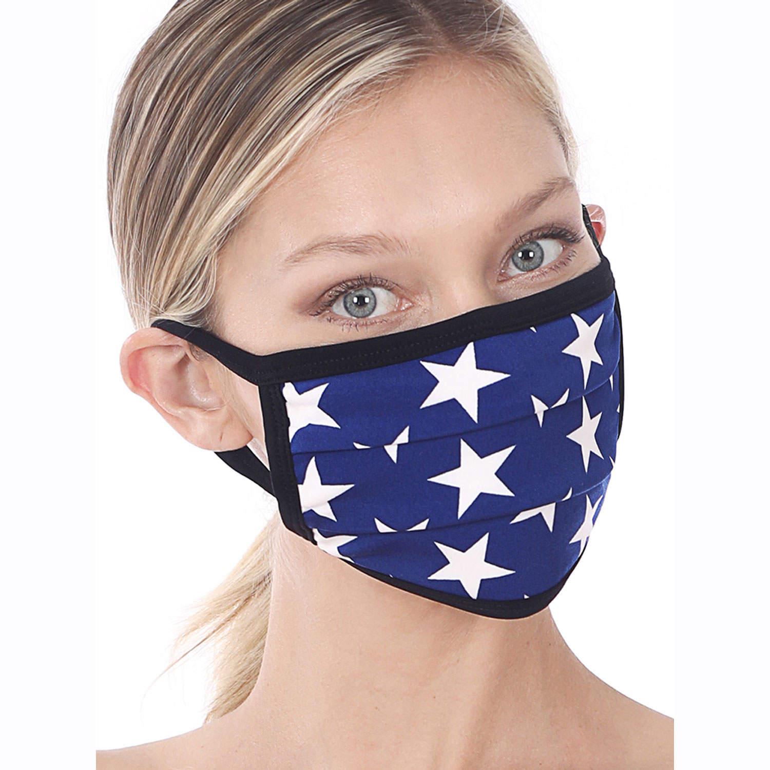 12 Pack Star Print Washable Poly And Cotton Mask