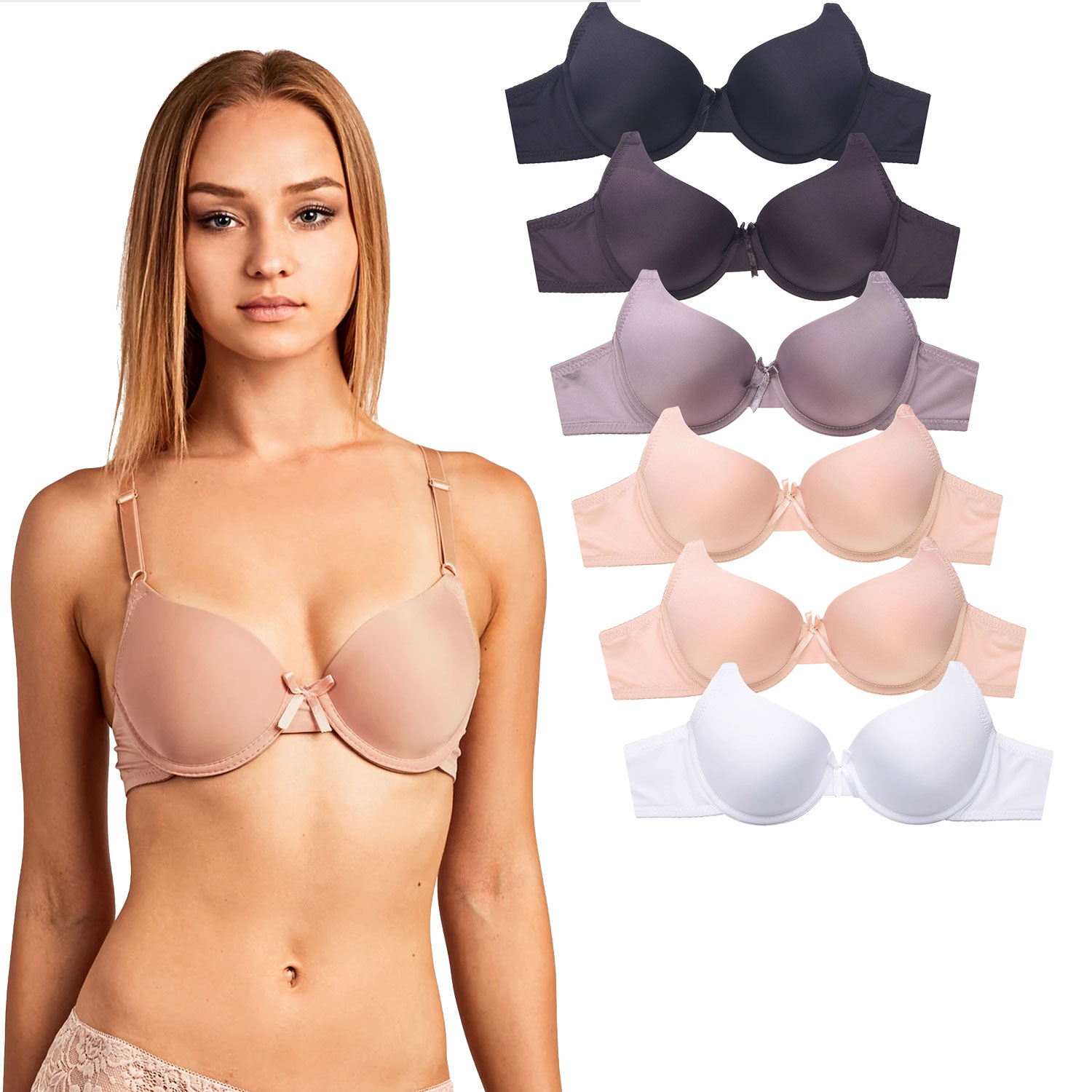  Sofra Ladies Full Cup Plain Bra OLD - 6 Pack