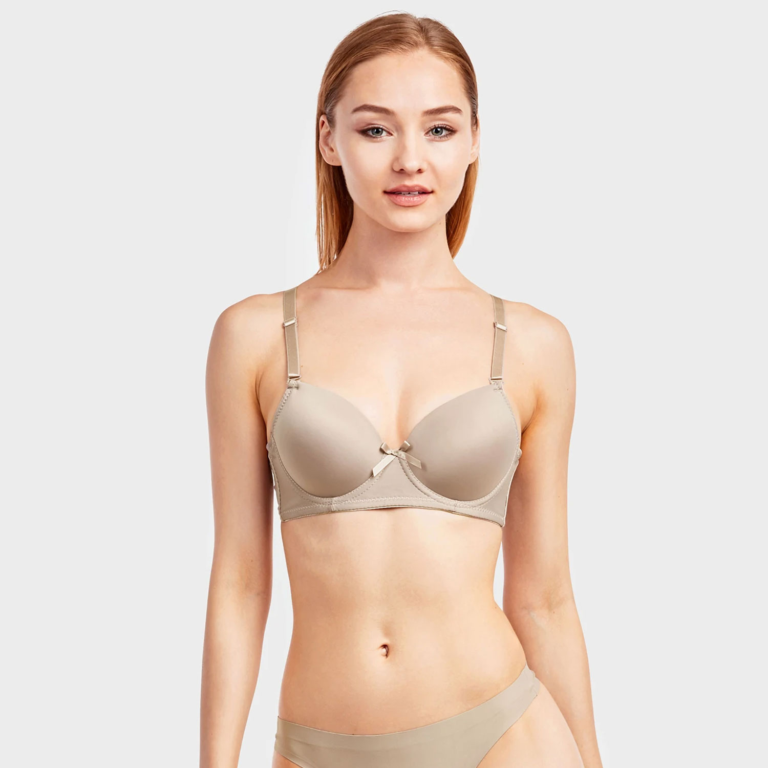  Ladies Full Cup Plain Bra W/ Lace Trim At Neckline 6 Pack