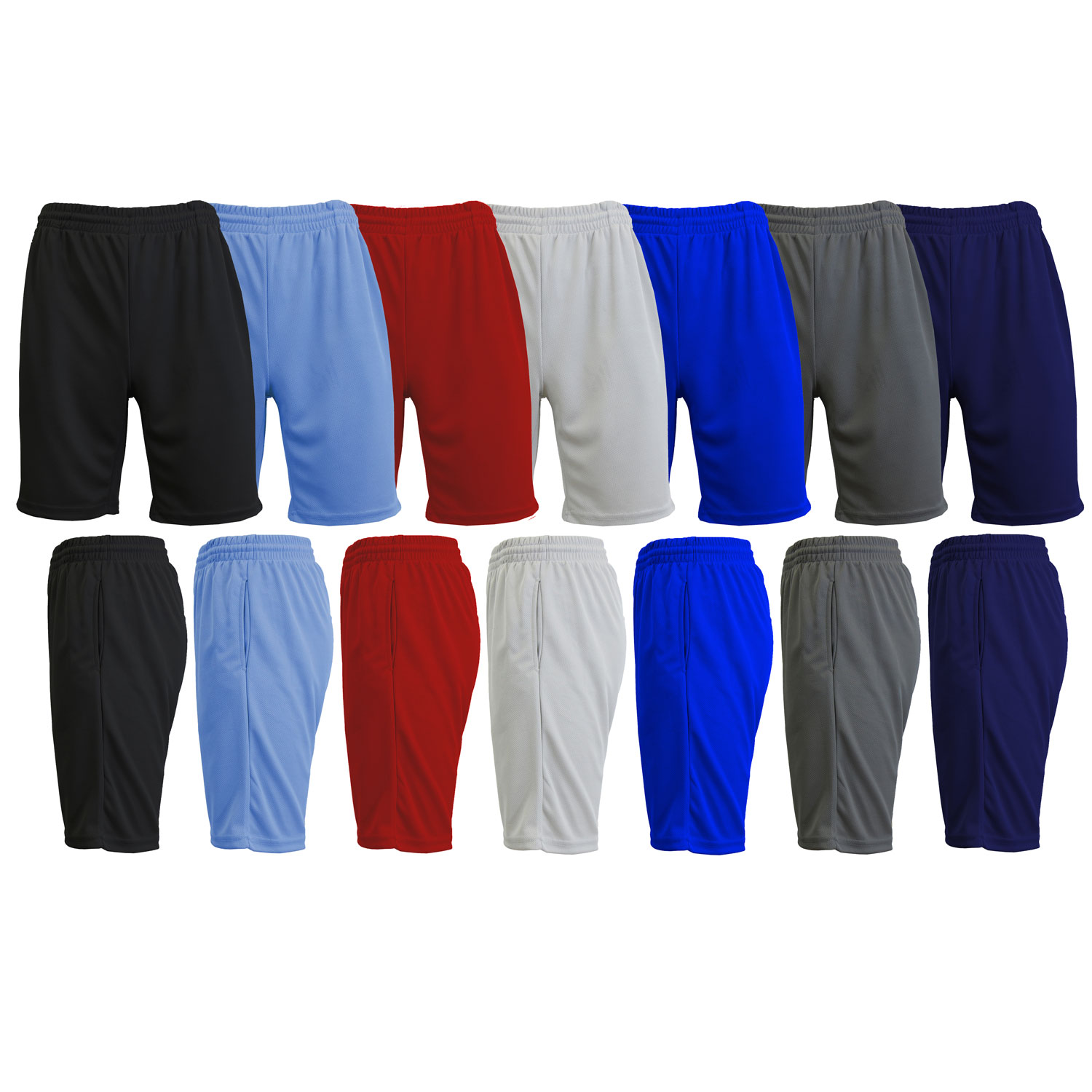 Men's Moisture Wicking Assorted Active Mesh Shorts Available In 5 Pack