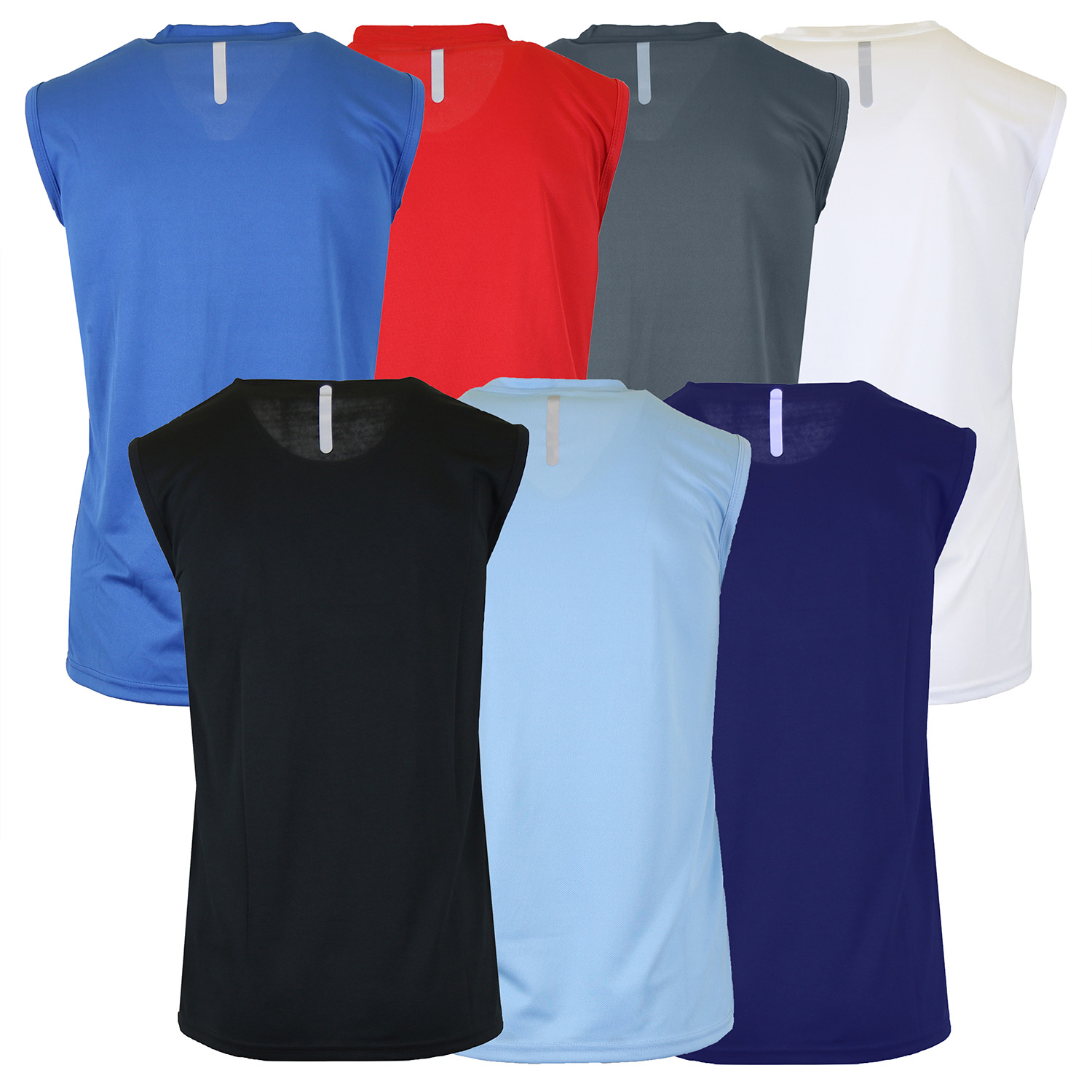 6 Pack Assorted Men's Moisture Wicking Wrinkle Free Performance Muscle Tee