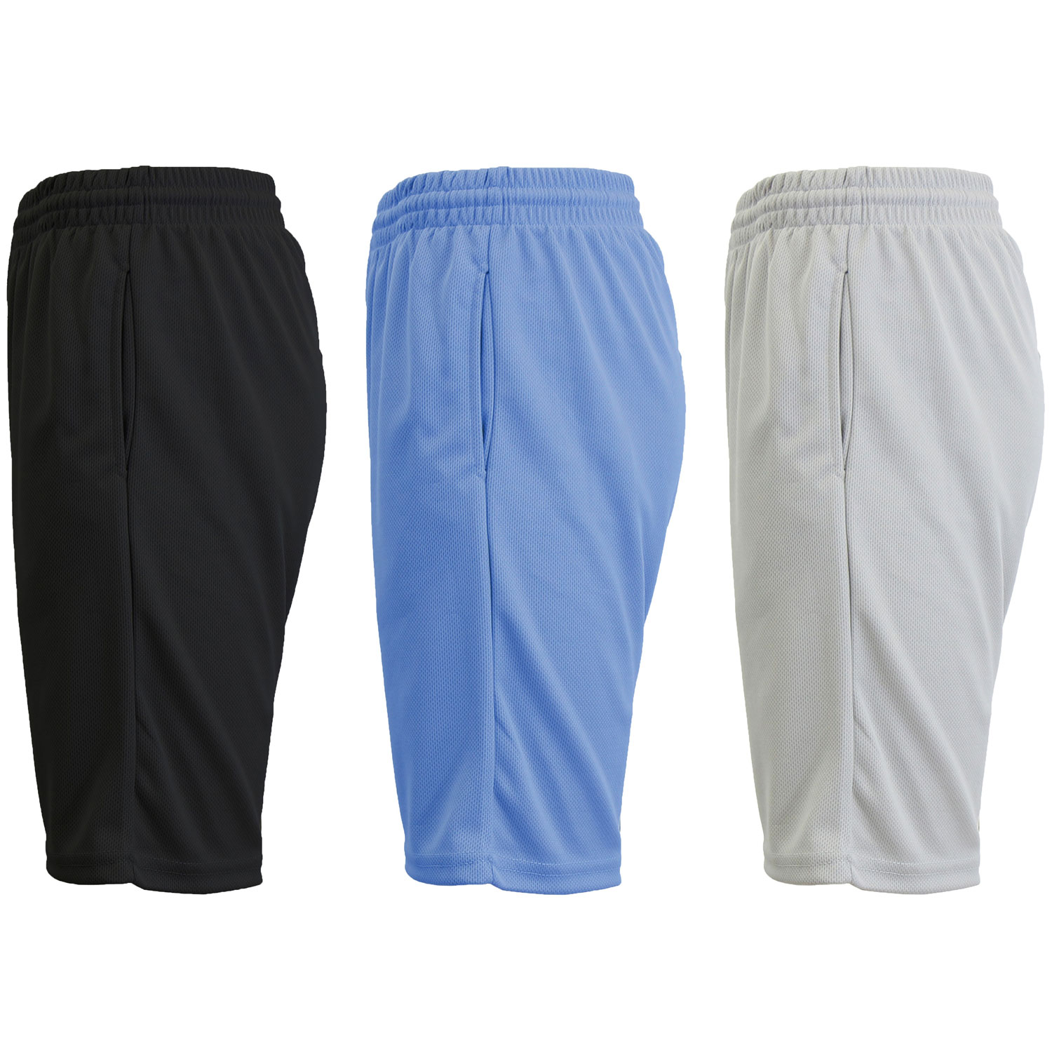 3 Pack Men's Moisture Wicking Active Mesh Performance Shorts