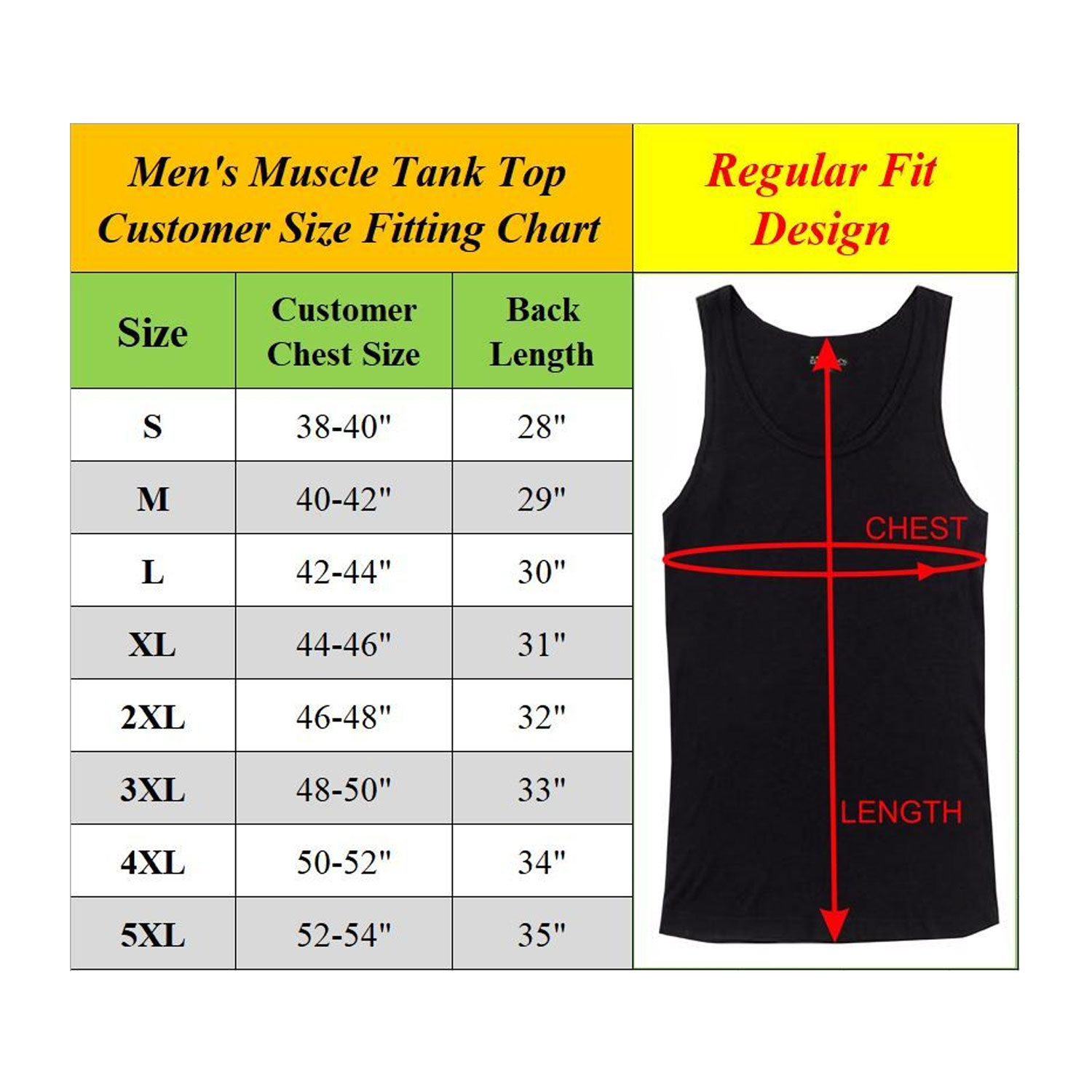 5 Pack Men's  Muscle Tank Tee