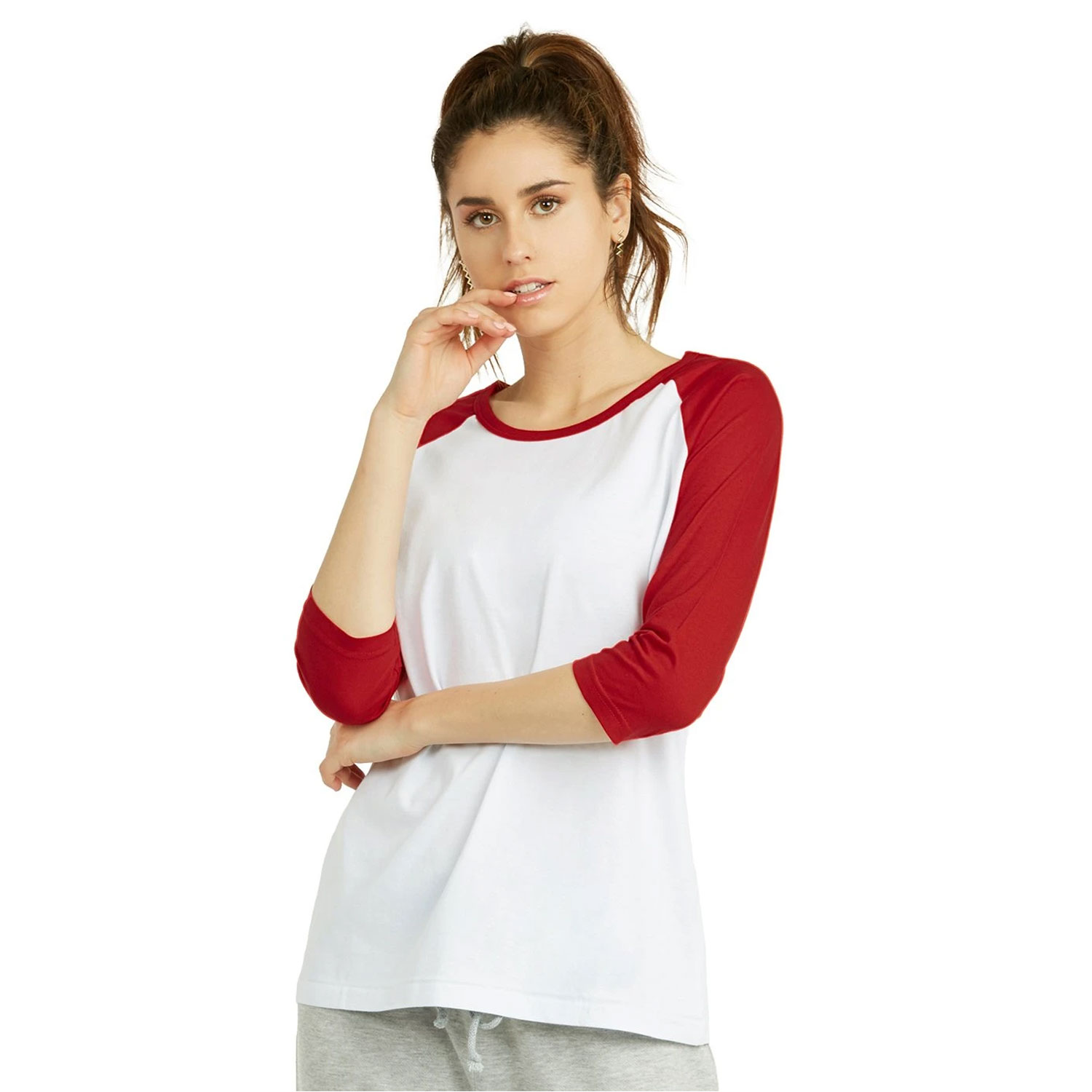 Baseball Tee for Women's - 100% Cotton